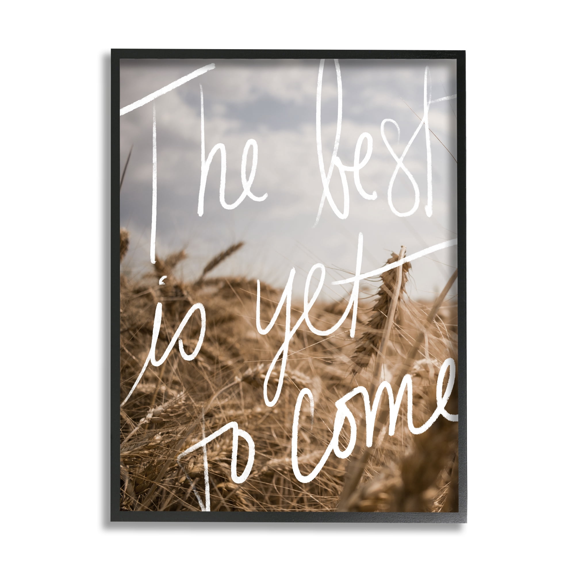 Stupell Industries Yet To Come Rural Landscape Inspirational Painting Black Framed Art Print Wall Art, 24 x 30