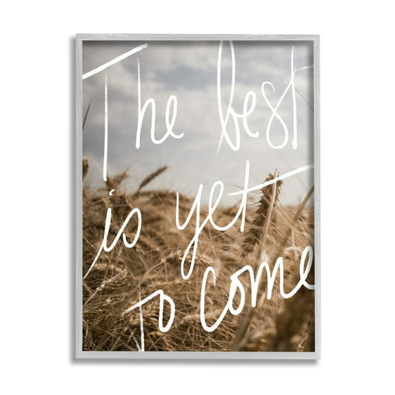 Stupell Industries Yet To Come Rural Landscape Inspirational Painting Gray Framed Art Print Wall Art, 24 x 30