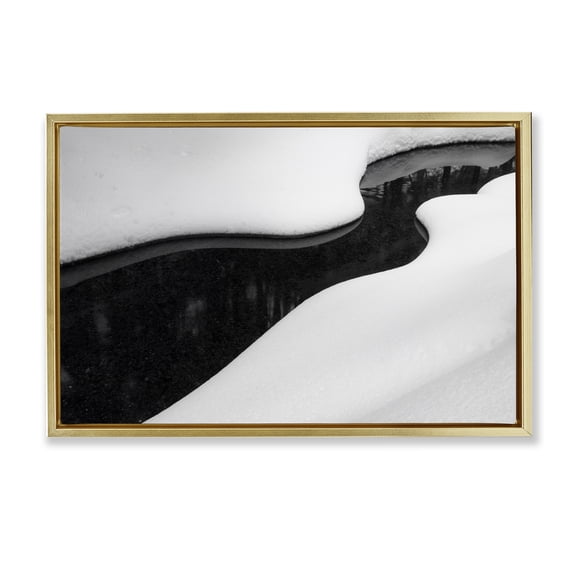 Stupell Industries Yin & Yang Stream Gold Framed Floater Canvas Wall Art, design by James Rodewald
