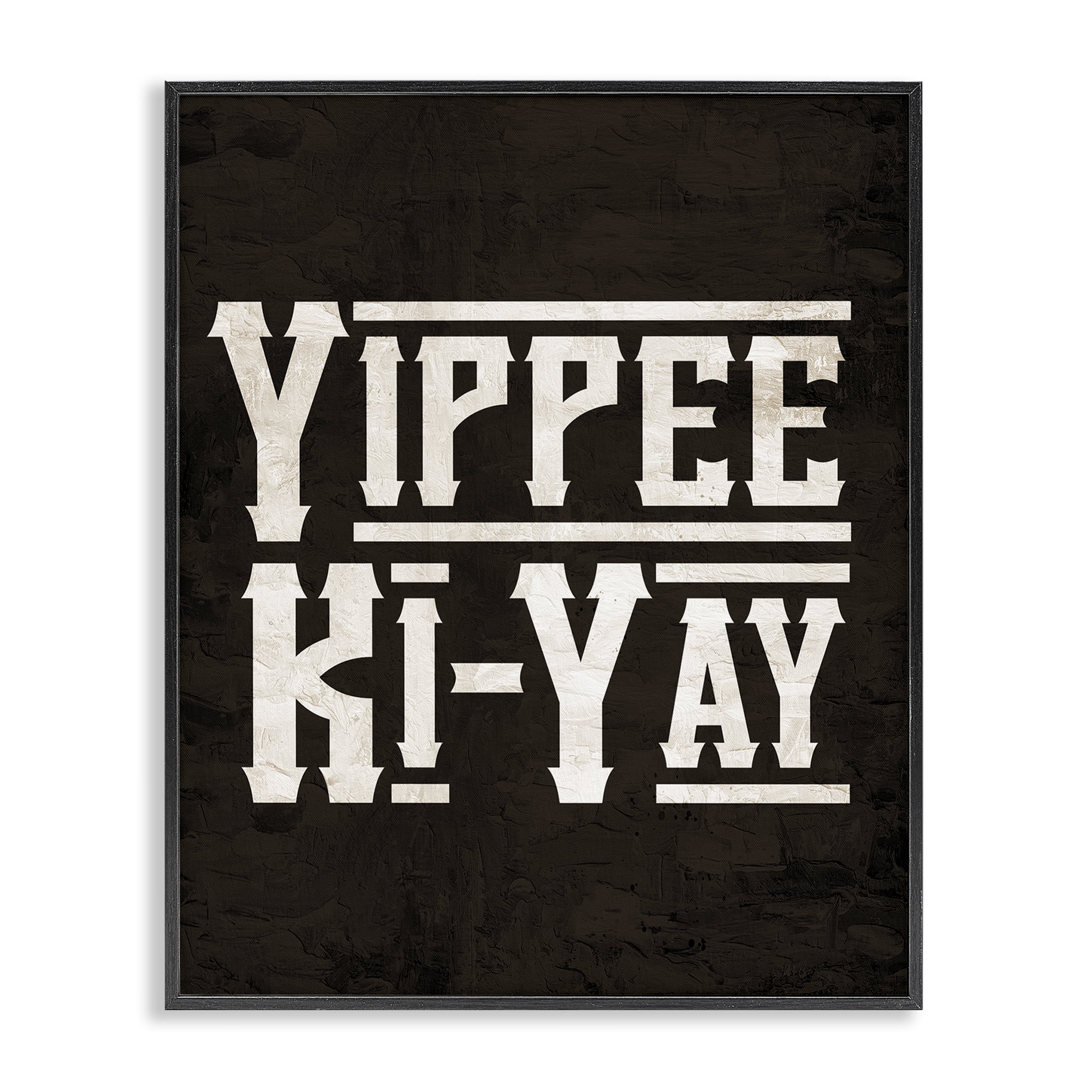Stupell Industries Yippie Ki-Yay Saying Text & Numbers Painting Black Framed Art Print Wall Art, 24 x 30