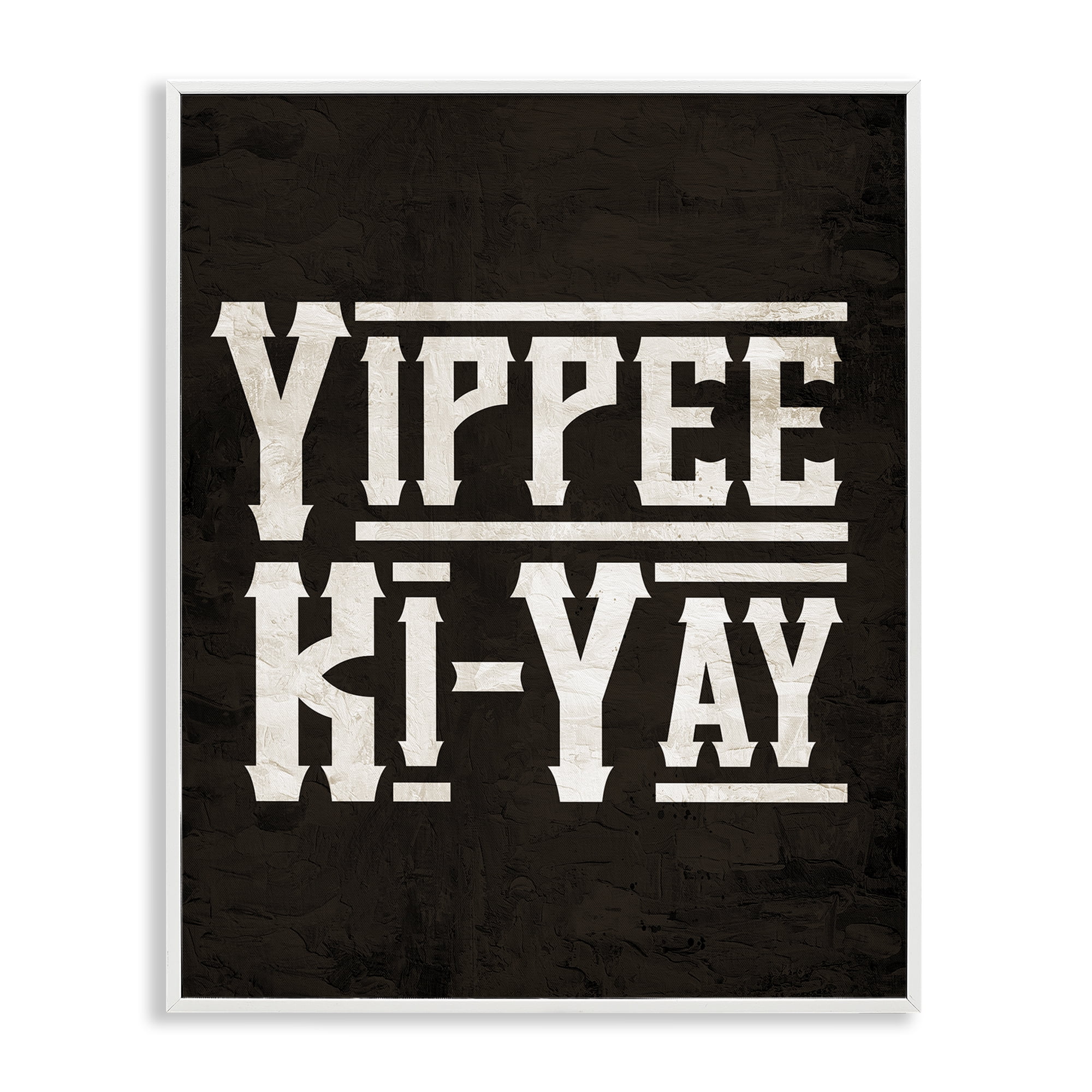 Stupell Industries Yippie Ki-Yay Saying Text & Numbers Painting White Framed Art Print Wall Art, 16 x 20