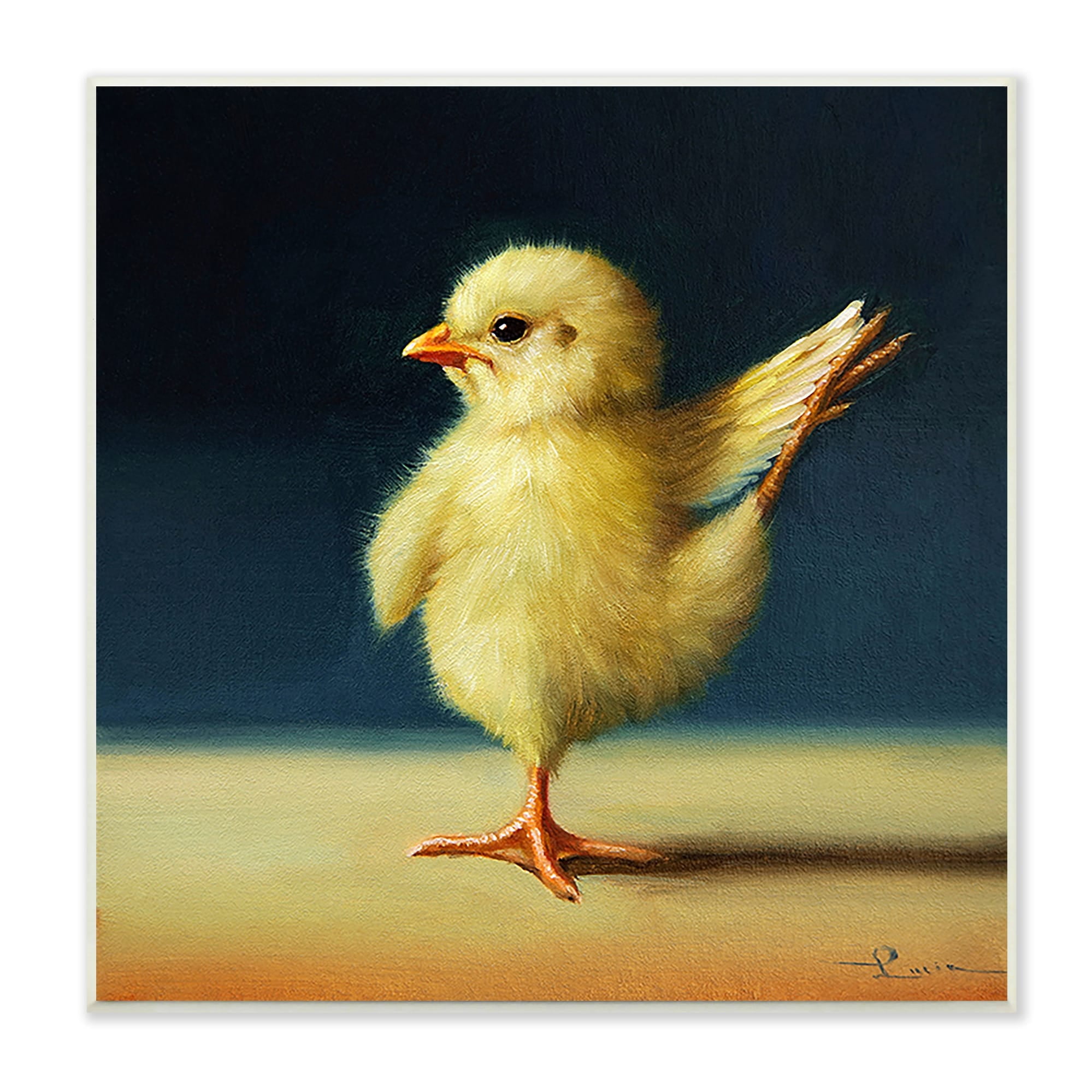 Yoga Chick Yellow MDF Wood Wall Plaque, 12 x 12