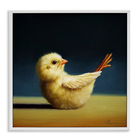 Stupell Industries Contemporary Yoga Chicks Boat Pose Funny Farm Bird White Framed Giclee Art, 12 x 12, by Lucia Heffernan