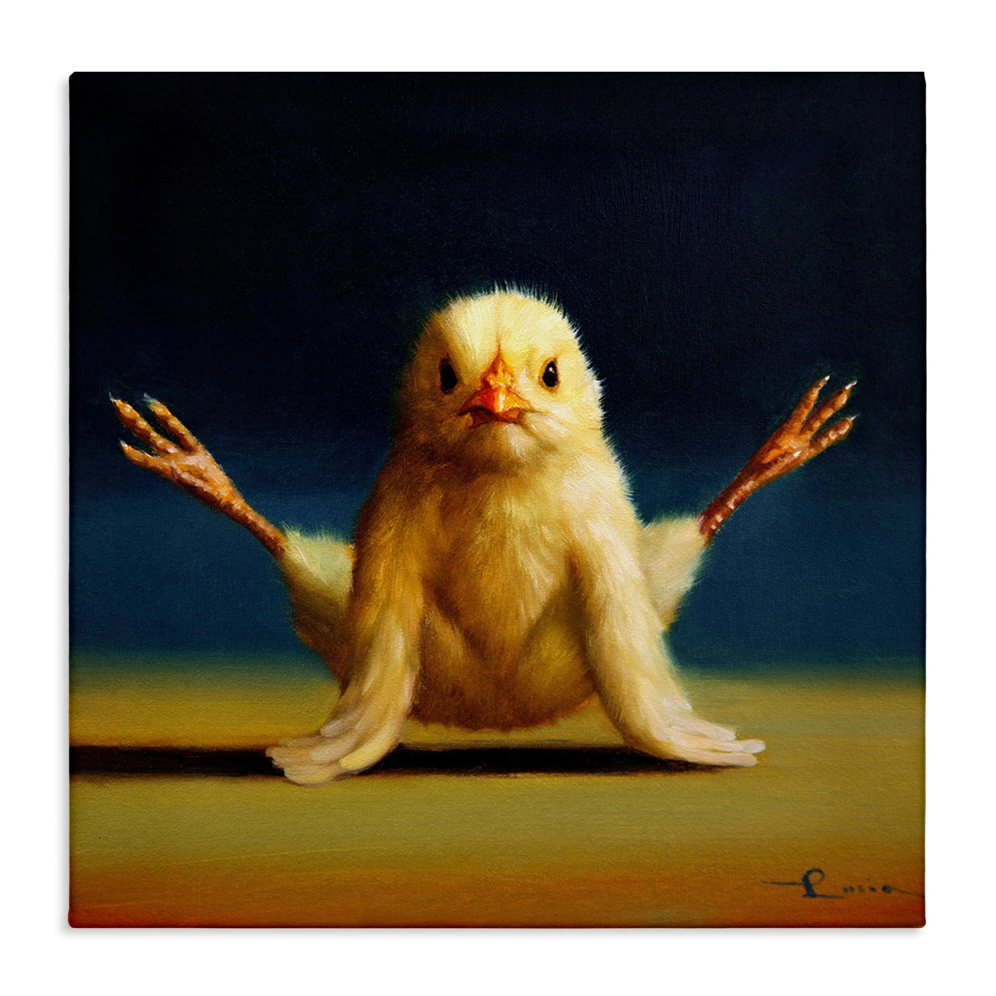 Stupell Industries Yoga Chicks Firefly Pose Funny Farm Animal Painting,30 x 30,Design by Lucia Heffernan