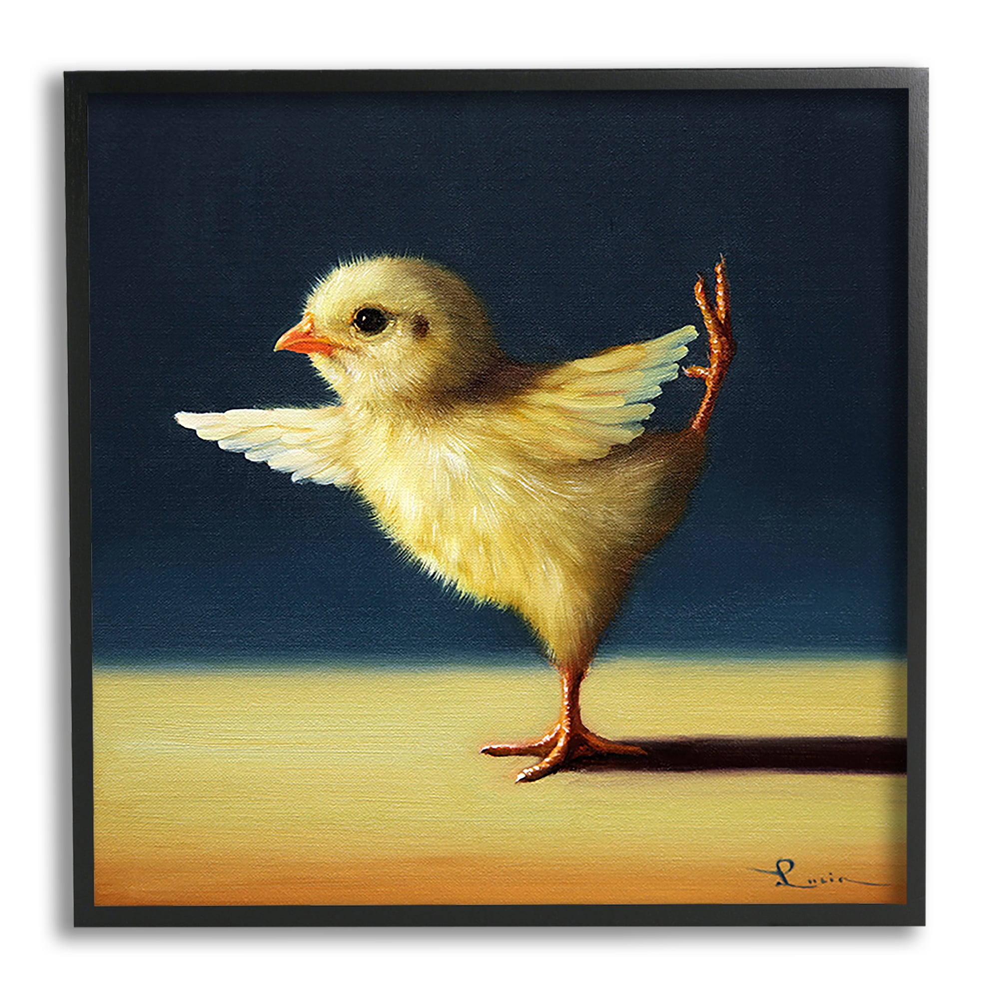 Stupell Industries Yoga Chicks Funny Animal Painting King Dancer Pose,17 x 30,Design by Lucia Heffernan