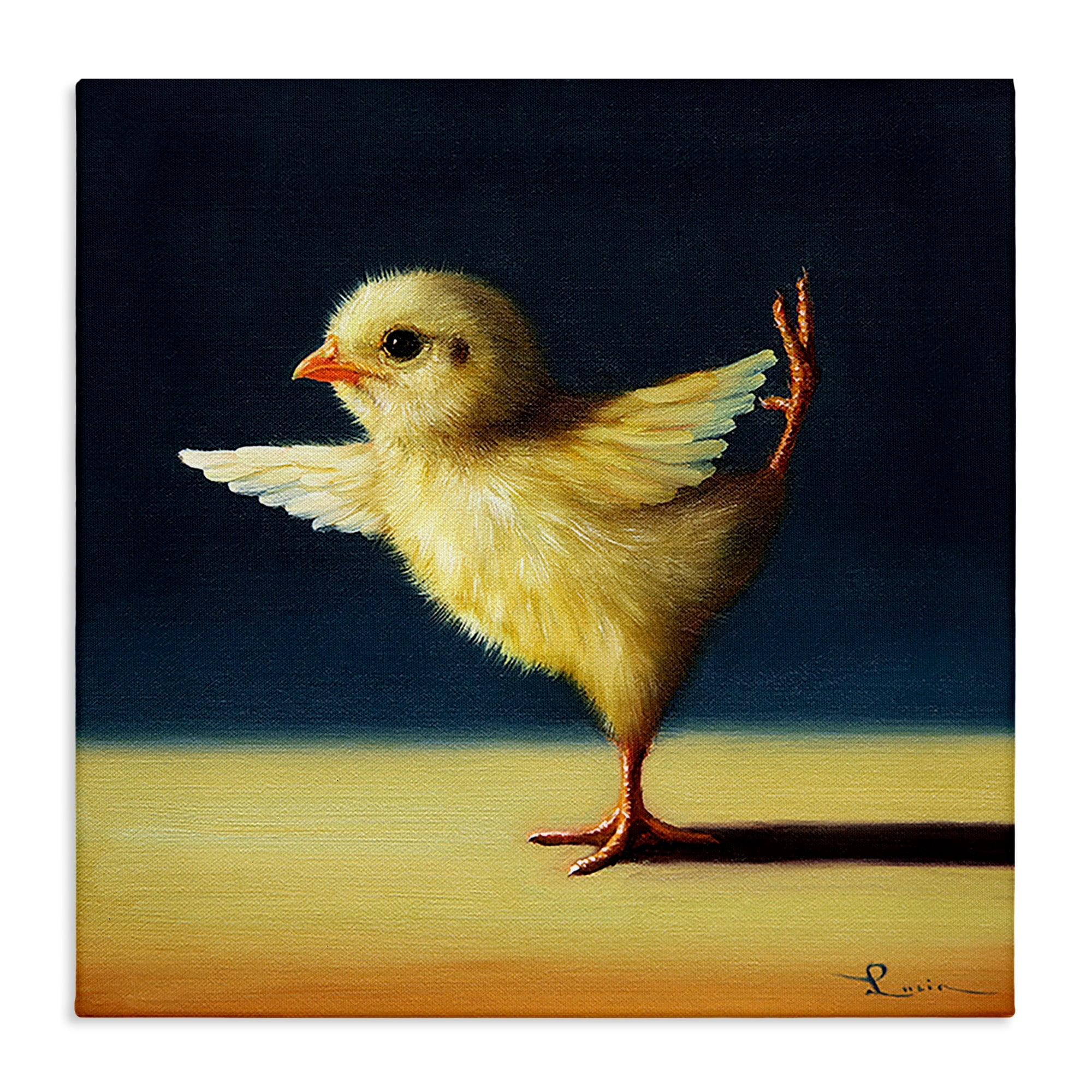 Stupell Industries Yoga Chicks Funny Animal Painting King Dancer Pose,30 x 30,Design by Lucia Heffernan