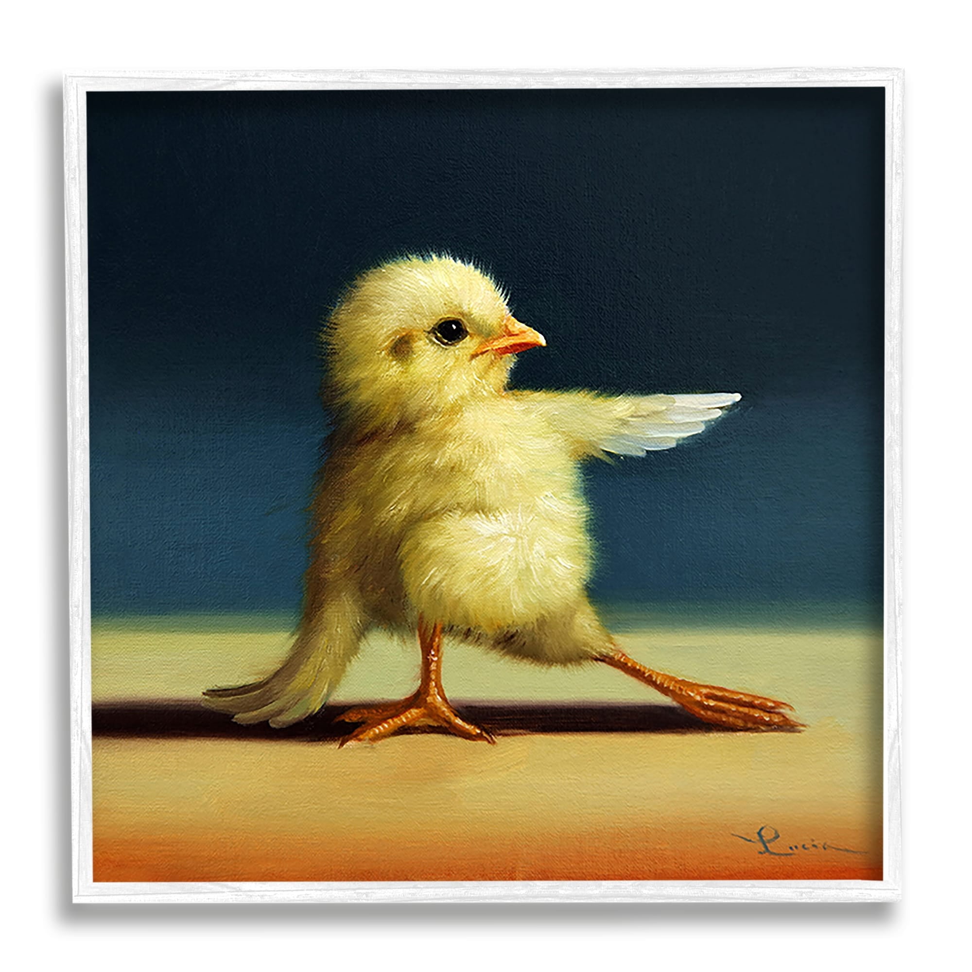 Stupell Industries Yoga Chicks Funny Animal Painting Twisted Warrior,12 x 12,Design by Lucia Heffernan