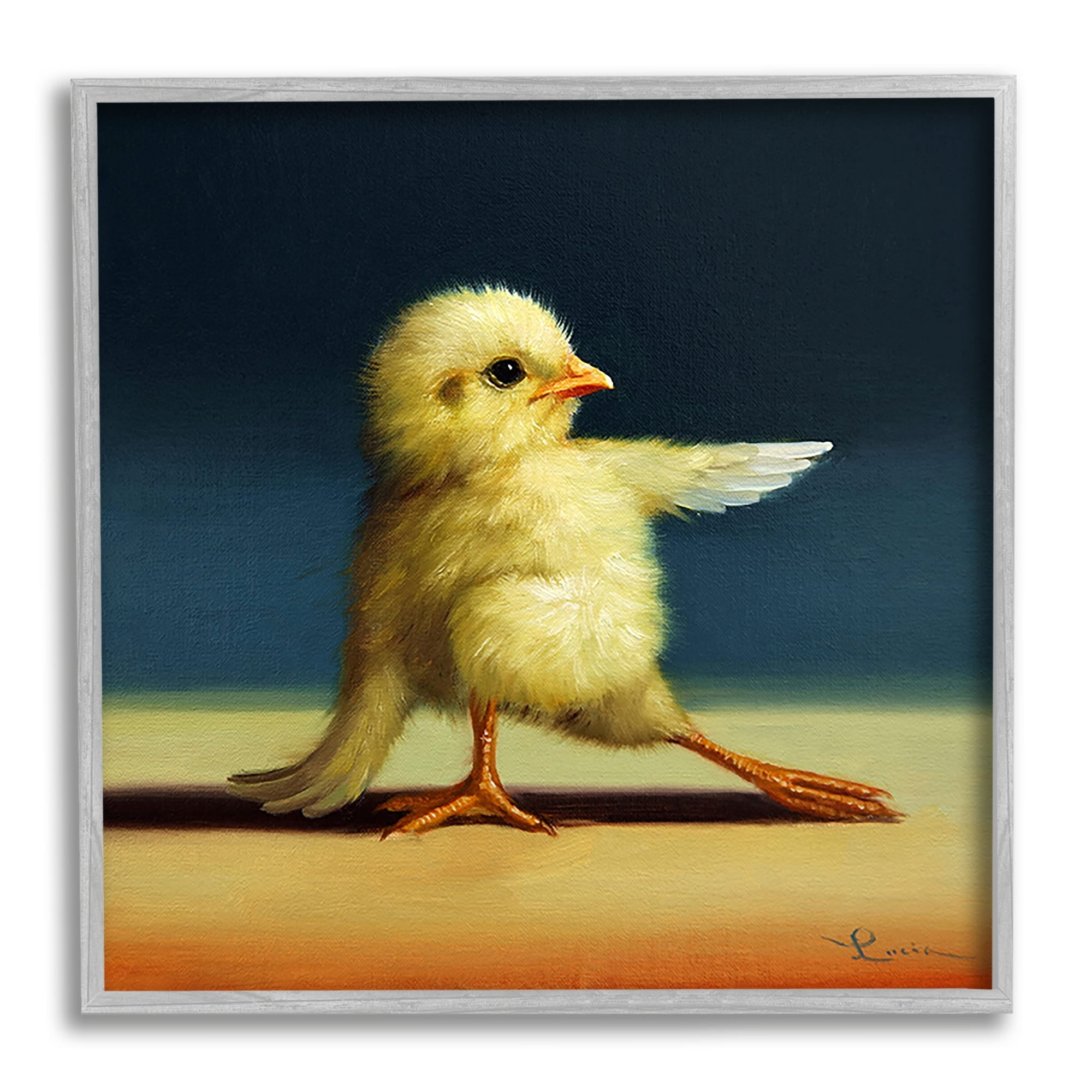 Stupell Industries Yoga Chicks Funny Animal Painting Twisted Warrior,17 x 17,Design by Lucia Heffernan