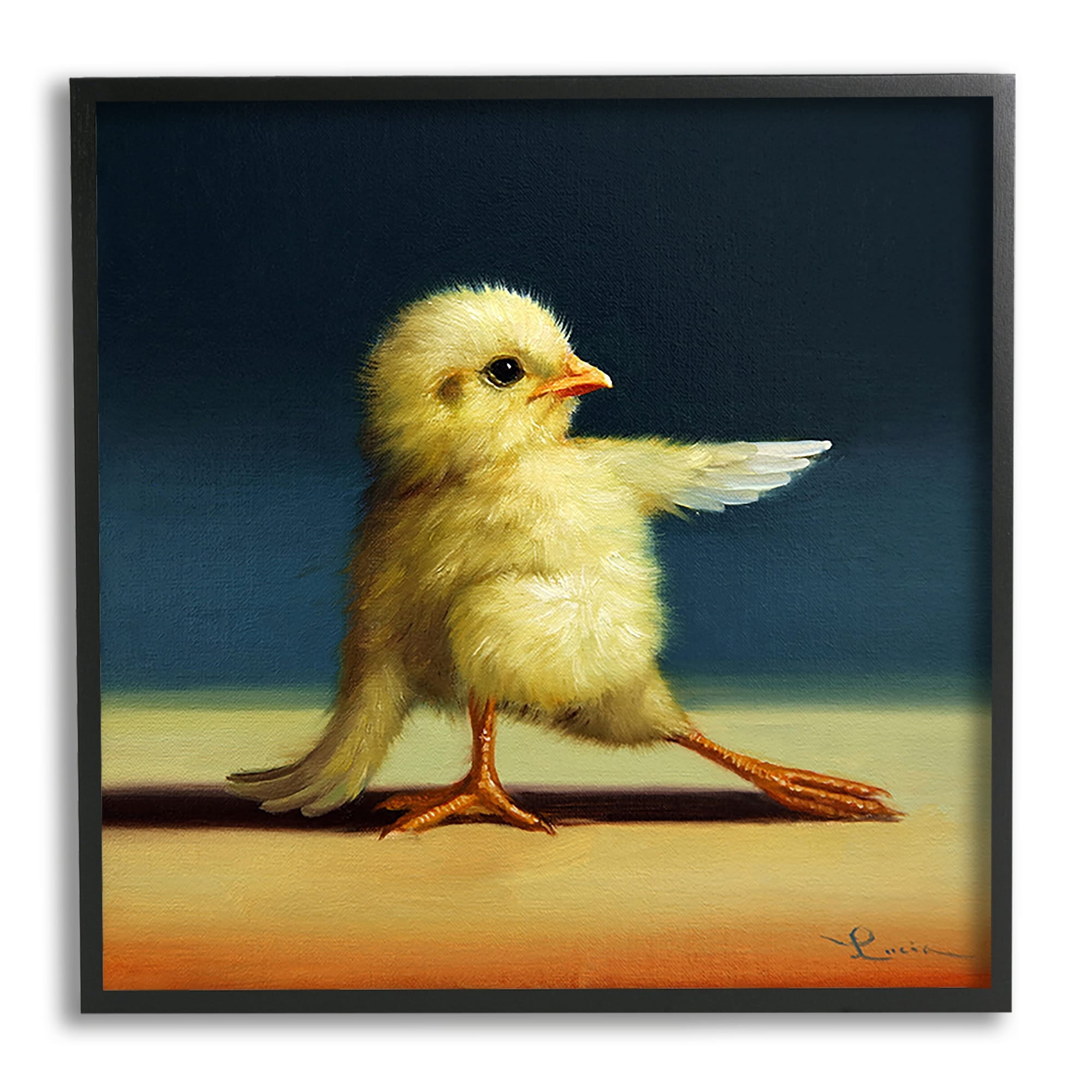 Stupell Industries Yoga Chicks Funny Animal Painting Twisted Warrior,17 x 30,Design by Lucia Heffernan