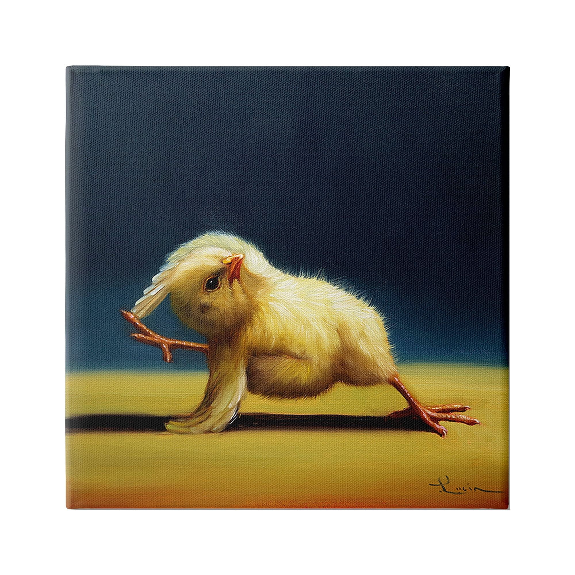 Stupell Industries Yoga Chicks Side Angle Pose Funny Animal Painting,24 x 24,Design by Lucia Heffernan