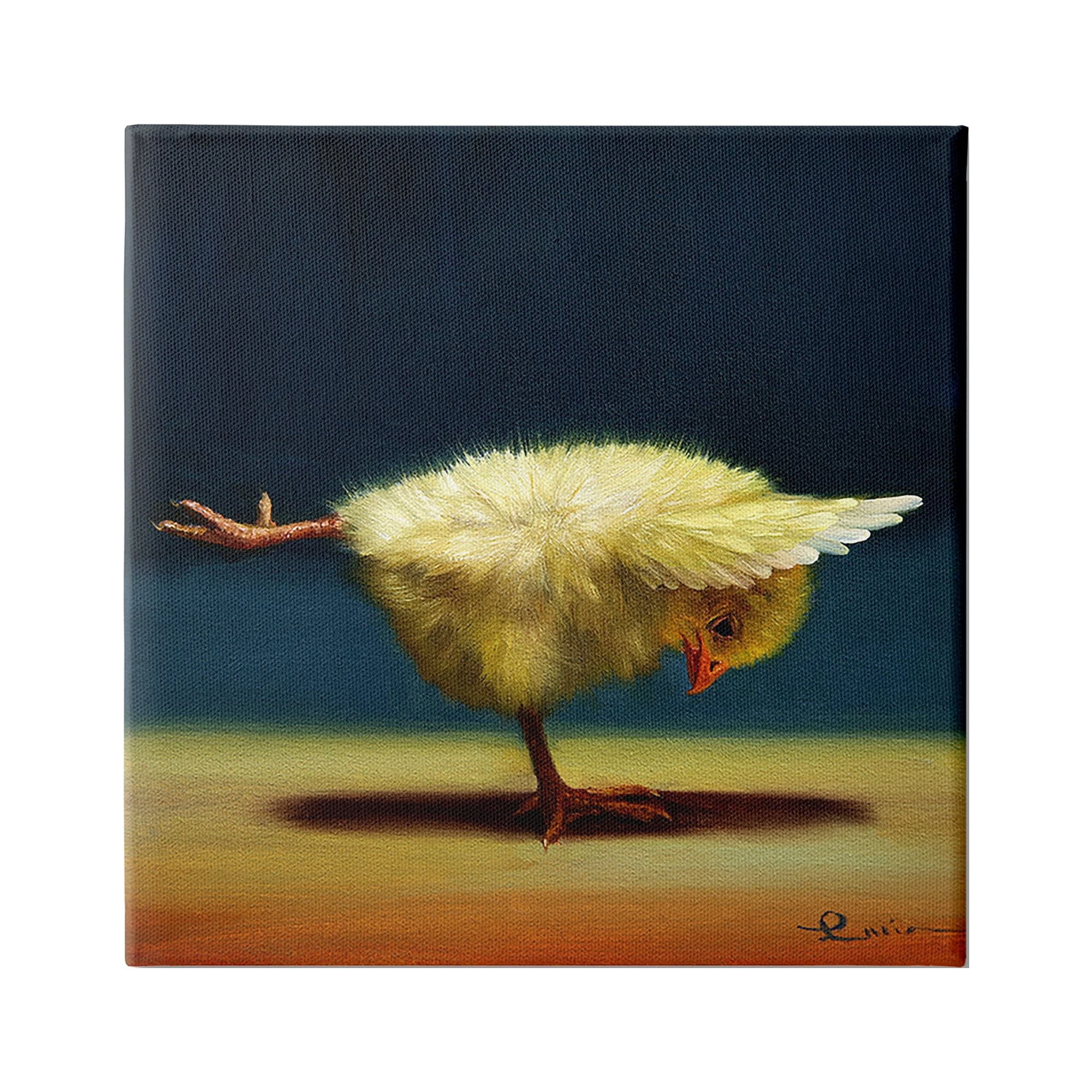 Stupell Industries Yoga Chicks Warrior III Pose Funny Animal Painting,30 x 30,Design by Lucia Heffernan