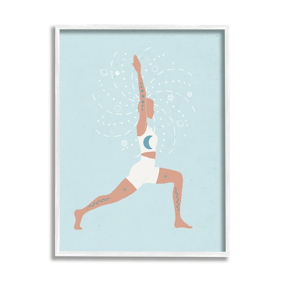 Stupell Industries Yoga Crescent Moon Pose Human Working out,24 x 30, Design by Nina Blue
