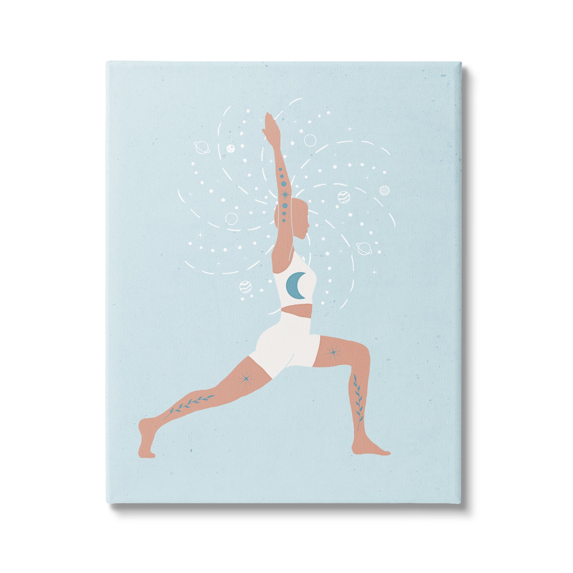 Stupell Industries Yoga Crescent Moon Pose Human Working out,36 x 48, Design by Nina Blue