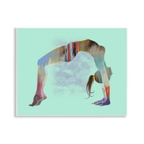 Stupell Industries Yoga Exercise Pose People Painting Unframed Art Print Wall Art, 14 x 11