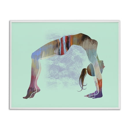 Stupell Industries Yoga Exercise Pose People Painting White Framed Art Print Wall Art, 14 x 11