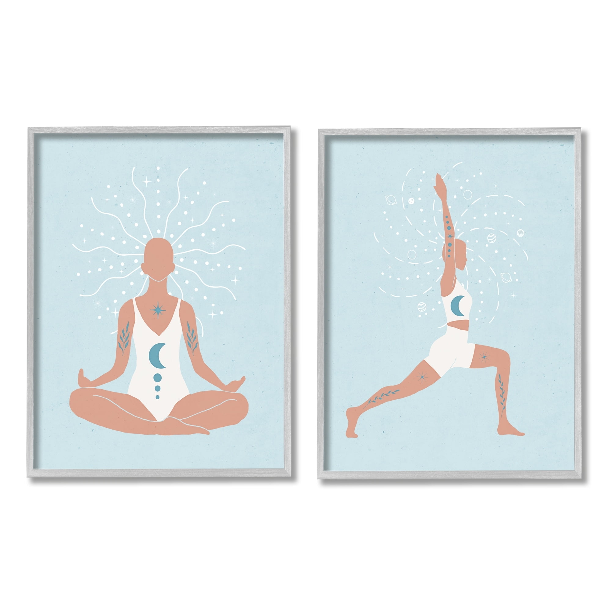 Stupell Industries Yoga Fitness Work Out Human Figure Meditating,16 x 20, Design by Nina Blue