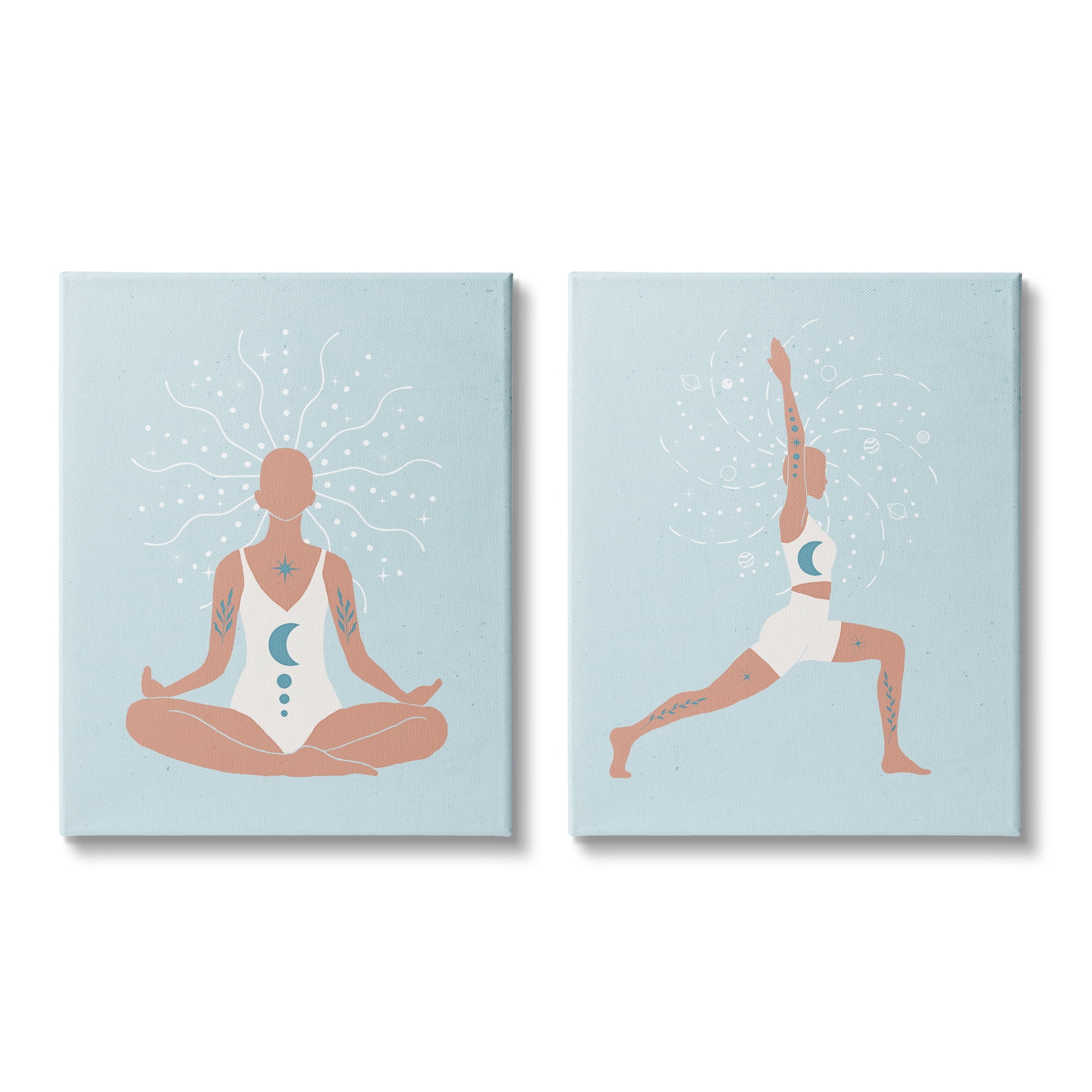 Stupell Industries Yoga Fitness Work Out Human Figure Meditating,24 x 30, Design by Nina Blue
