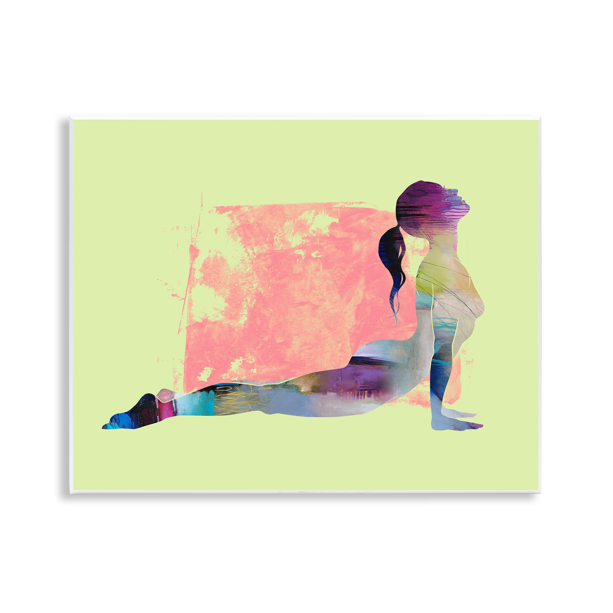Stupell Industries Yoga Pose on Yellow People Painting Unframed Art Print Wall Art, 14 x 11