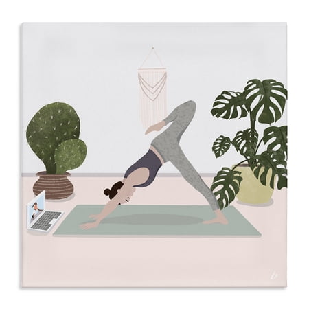 Stupell Industries Eclectic Yoga Stretches with Plants Canvas Art, 36 x 36, by Lydia Orange