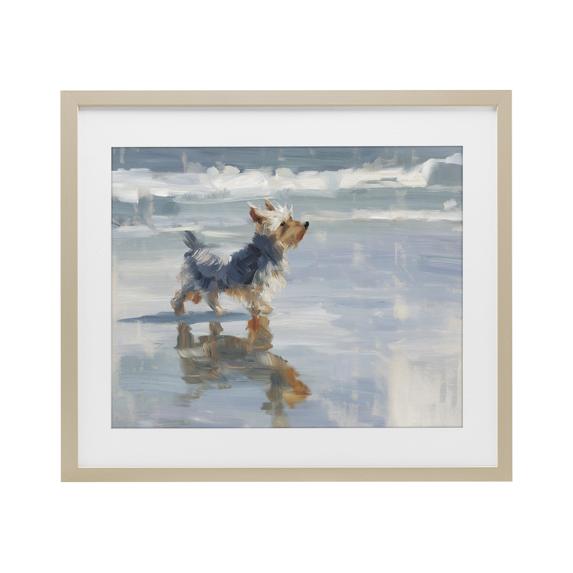 Stupell Industries Yorkie's Quiet Moment Birch Framed Print Under Glass, design by Svetlana Aleynikova