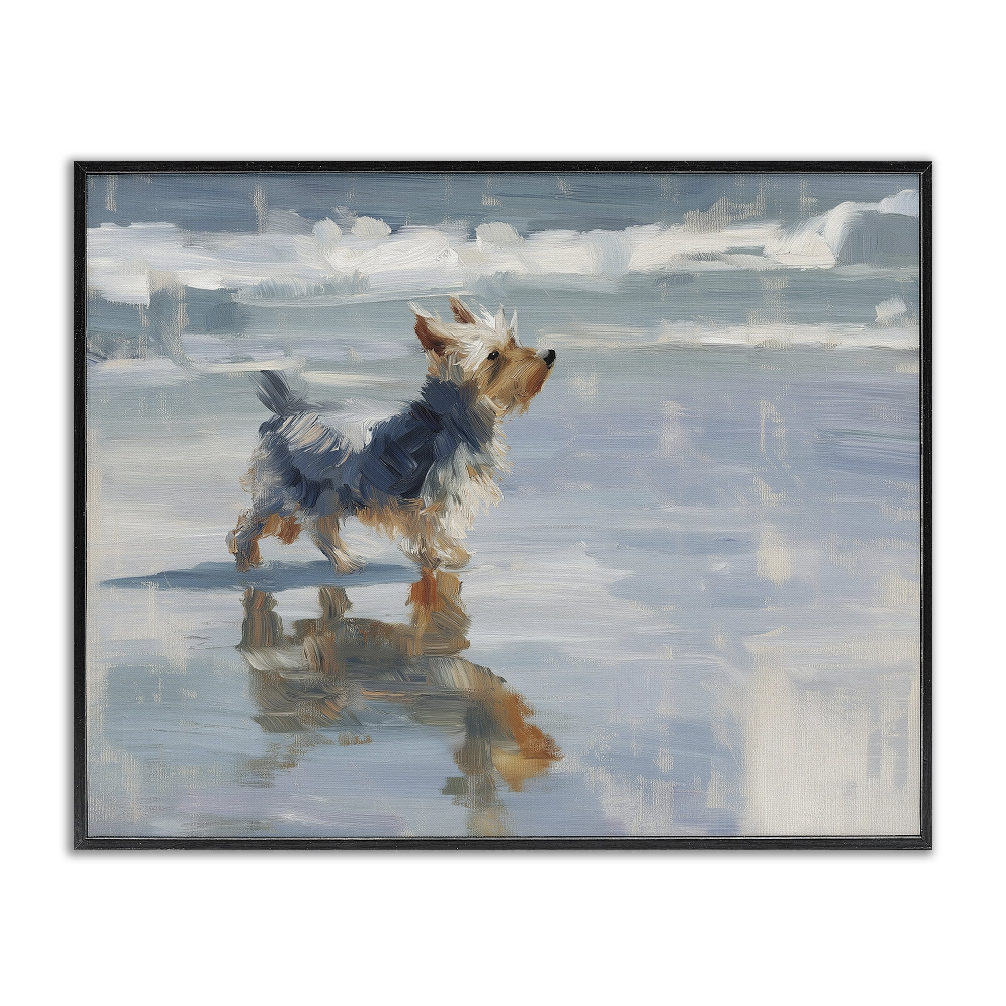 Stupell Industries Yorkie's Quiet Moment Black Framed Giclee Art, design by Svetlana Aleynikova
