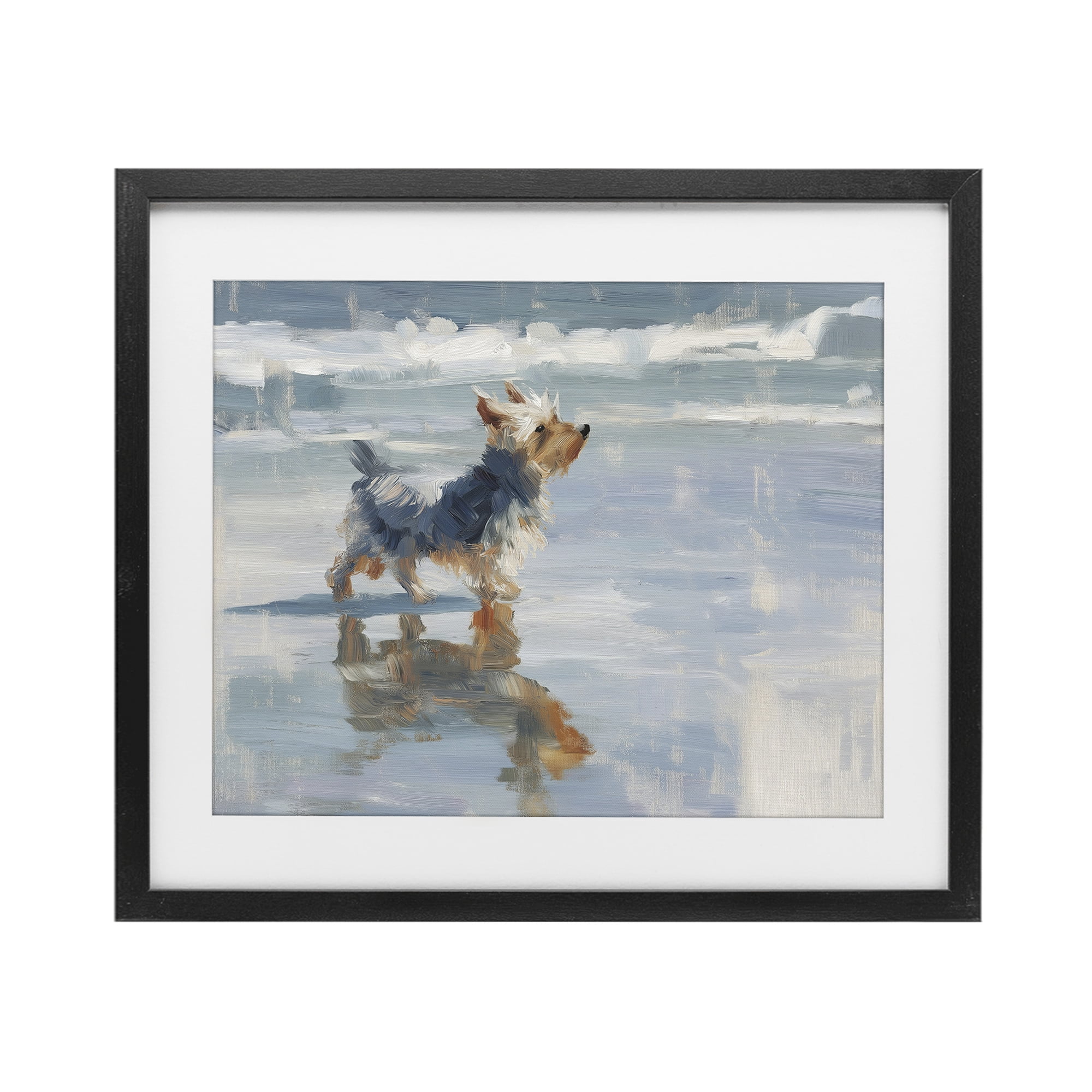 Stupell Industries Yorkie's Quiet Moment Black Framed Print Under Glass, design by Svetlana Aleynikova