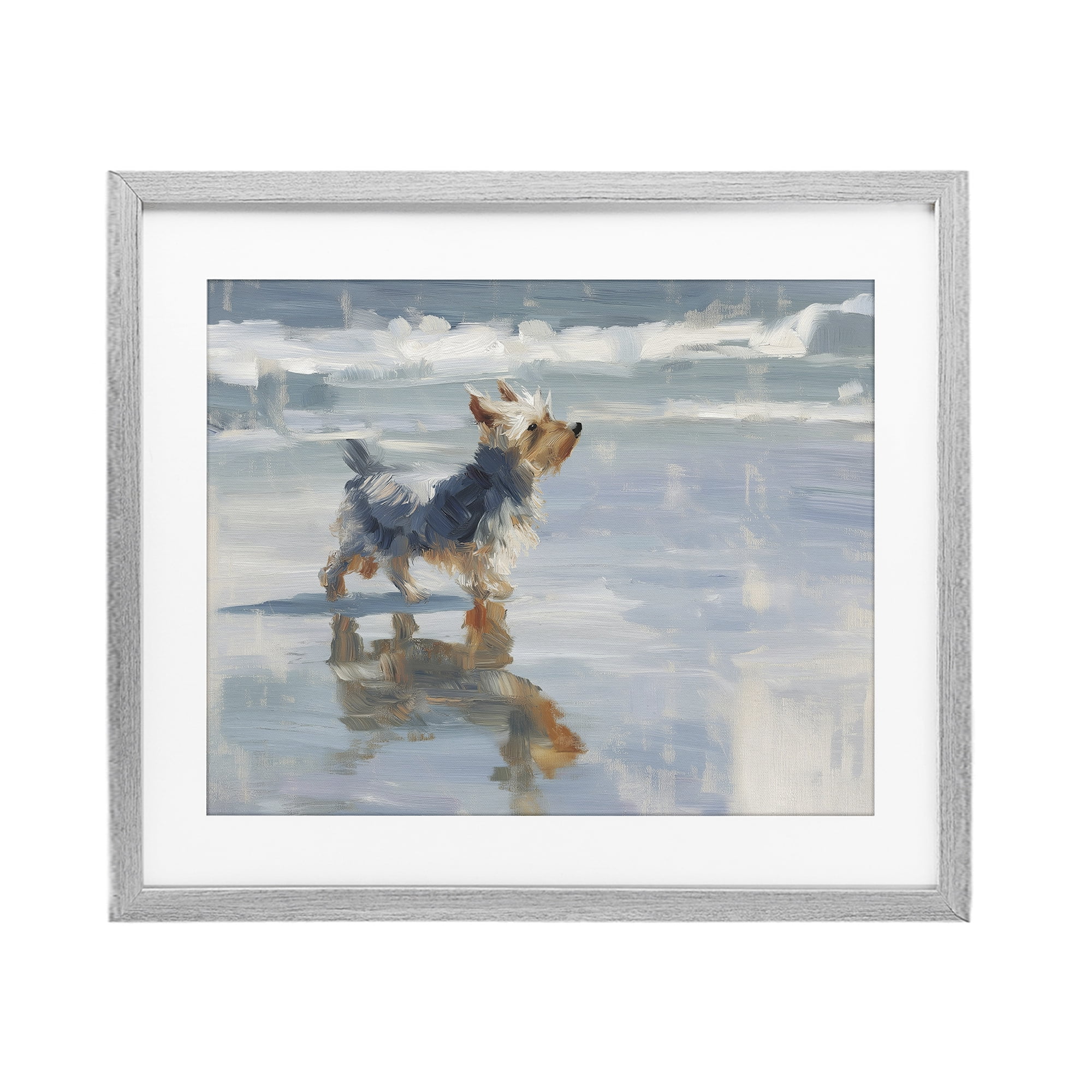 Stupell Industries Yorkie's Quiet Moment Gray Framed Print Under Glass, design by Svetlana Aleynikova