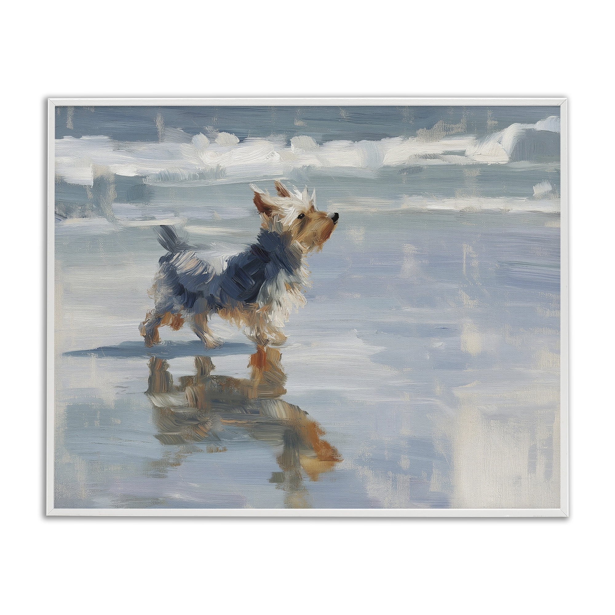 Stupell Industries Yorkie's Quiet Moment White Framed Giclee Art, design by Svetlana Aleynikova