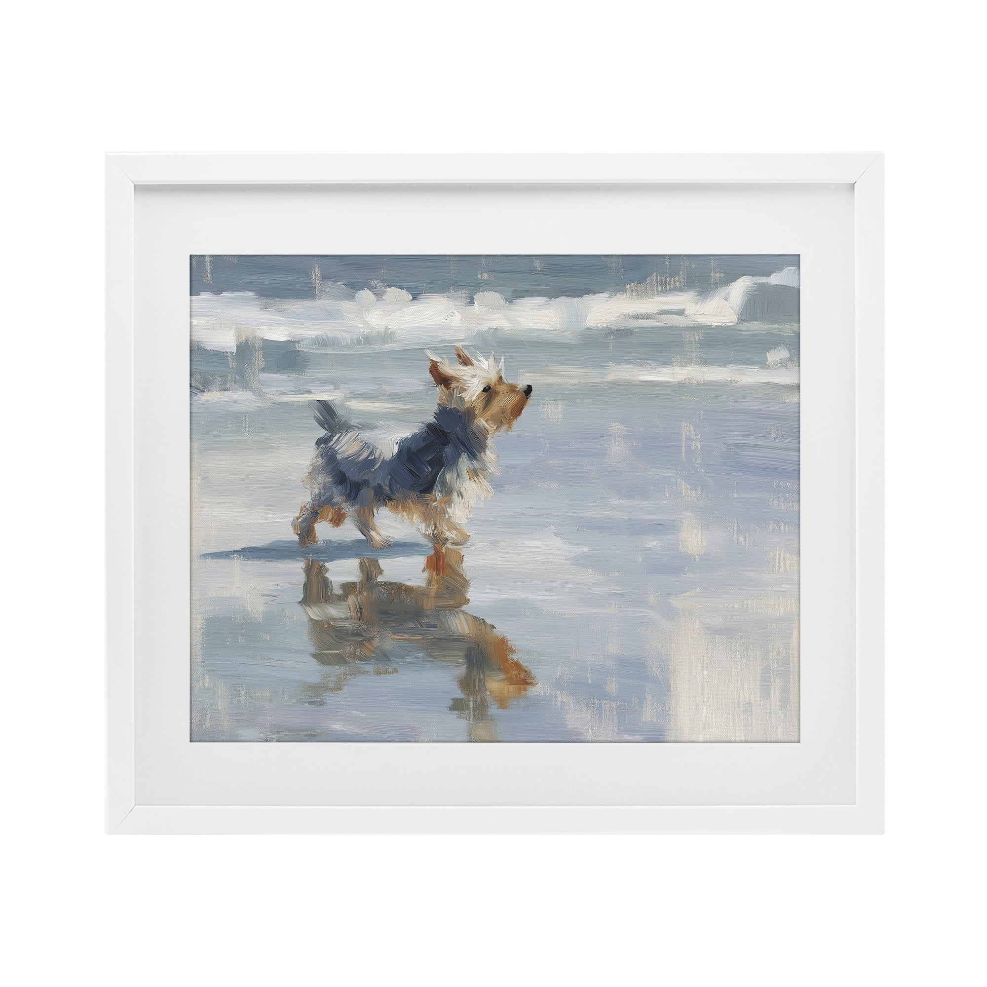 Stupell Industries Yorkie's Quiet Moment White Framed Print Under Glass, design by Svetlana Aleynikova