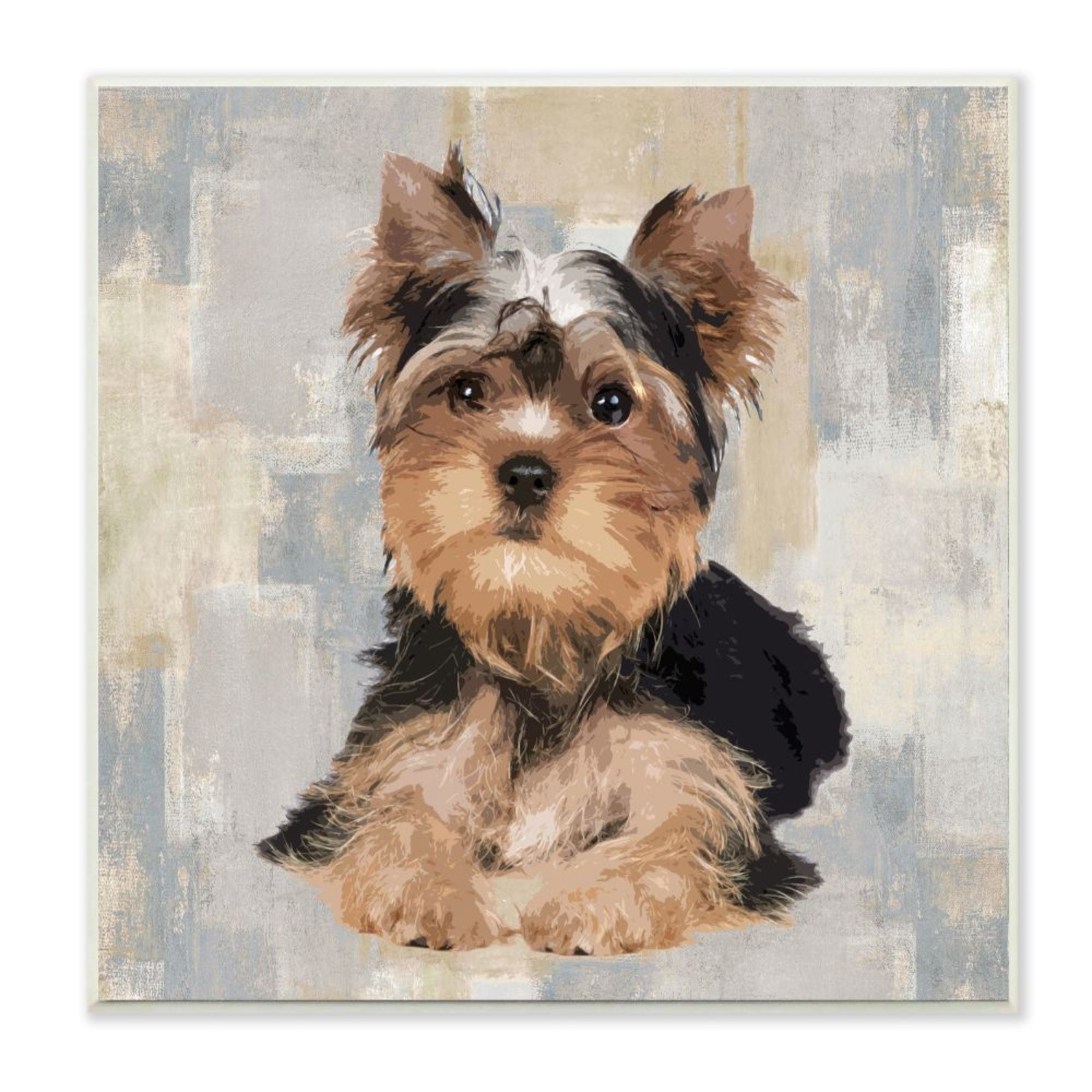 Stupell Industries Yorkshire Terrier Dog Neutral Patchwork Pattern Design by Keri Rodgers