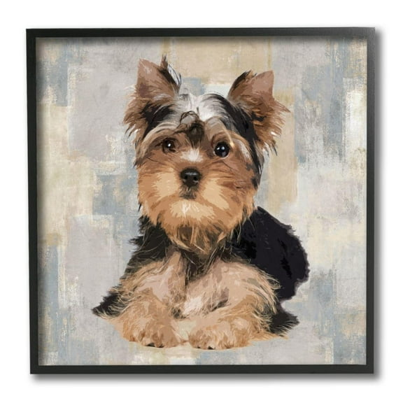 Stupell Industries Yorkshire Terrier Dog Neutral Patchwork Pattern Design by Keri Rodgers