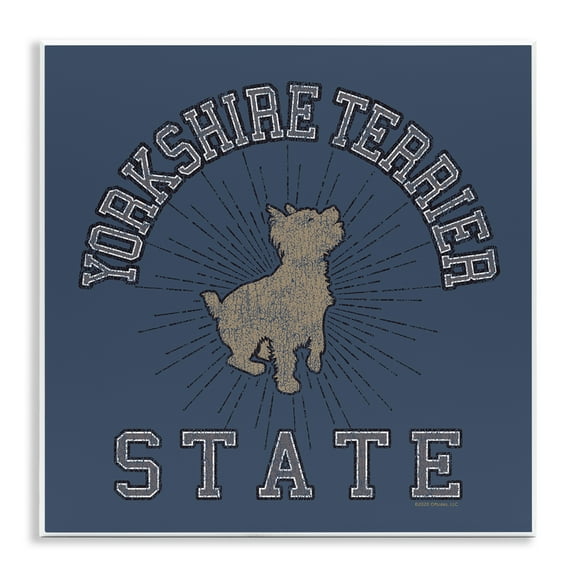 Stupell Industries Yorkshire Terrier State Novelty & Humor Painting Unframed Art Print Wall Art, 12 x 12