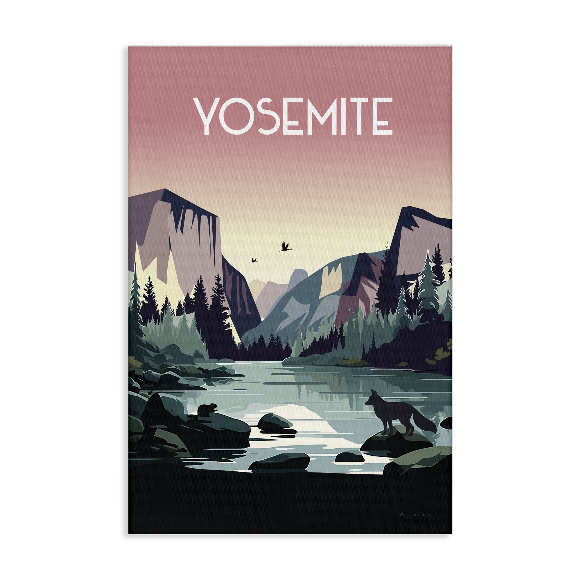 Stupell Industries Yosemite Landmark View Landscape & Nature Painting Wrapped Canvas Art Print Wall Art, 16 x 24