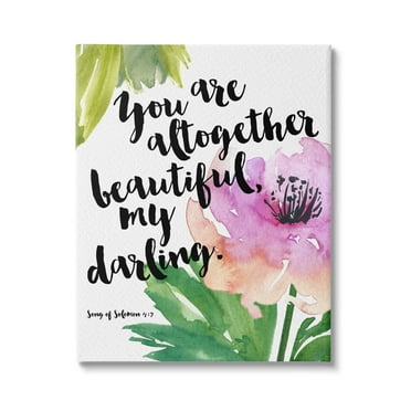 Stupell Industries You Are Altogether Beautiful Spiritual Calligraphy Quote Canvas Wall Art, 16 x 20, Design by Amy Brinkman
