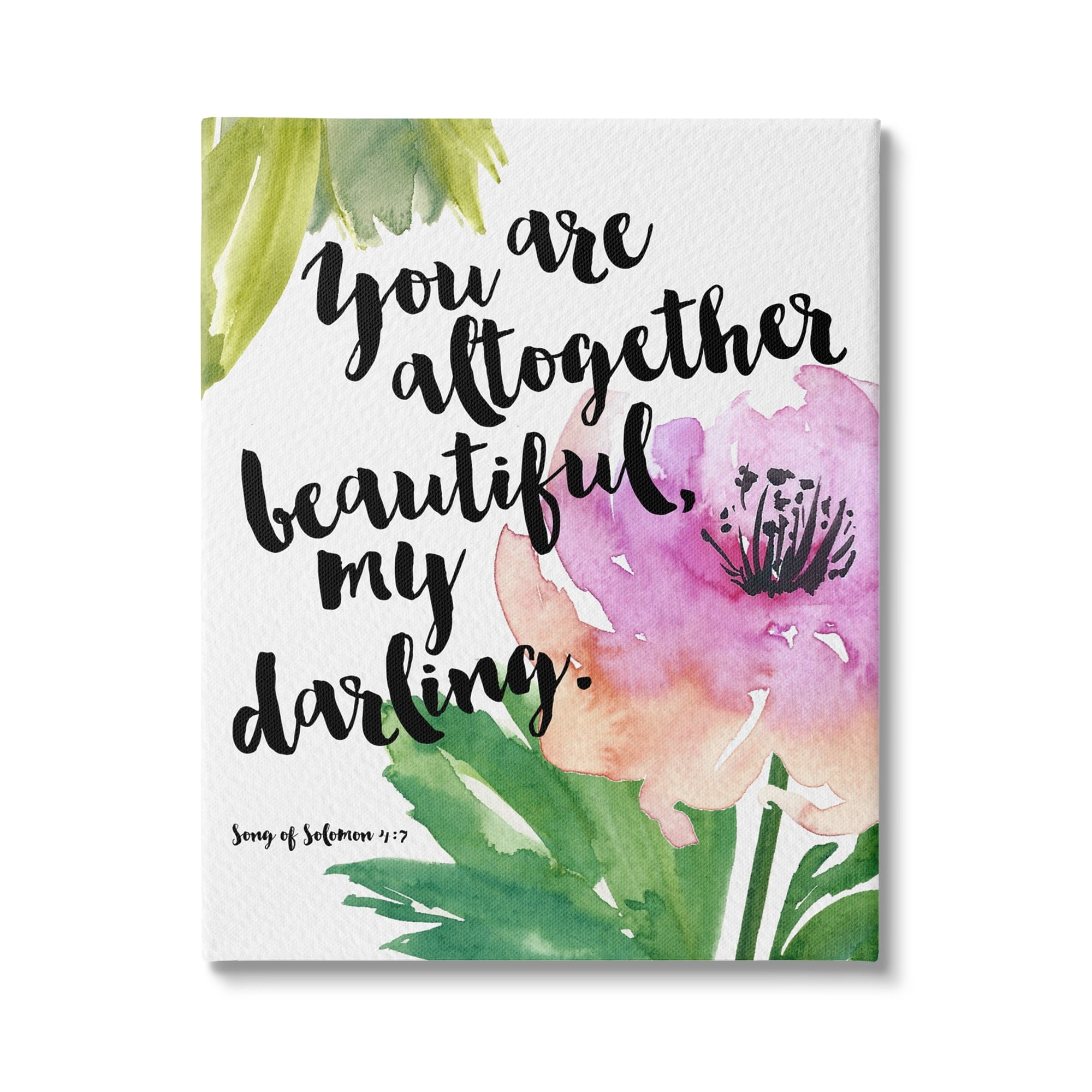 Stupell Industries You Are Altogether Beautiful Spiritual Calligraphy Quote Canvas Wall Art, 36 x 48, Design by Amy Brinkman