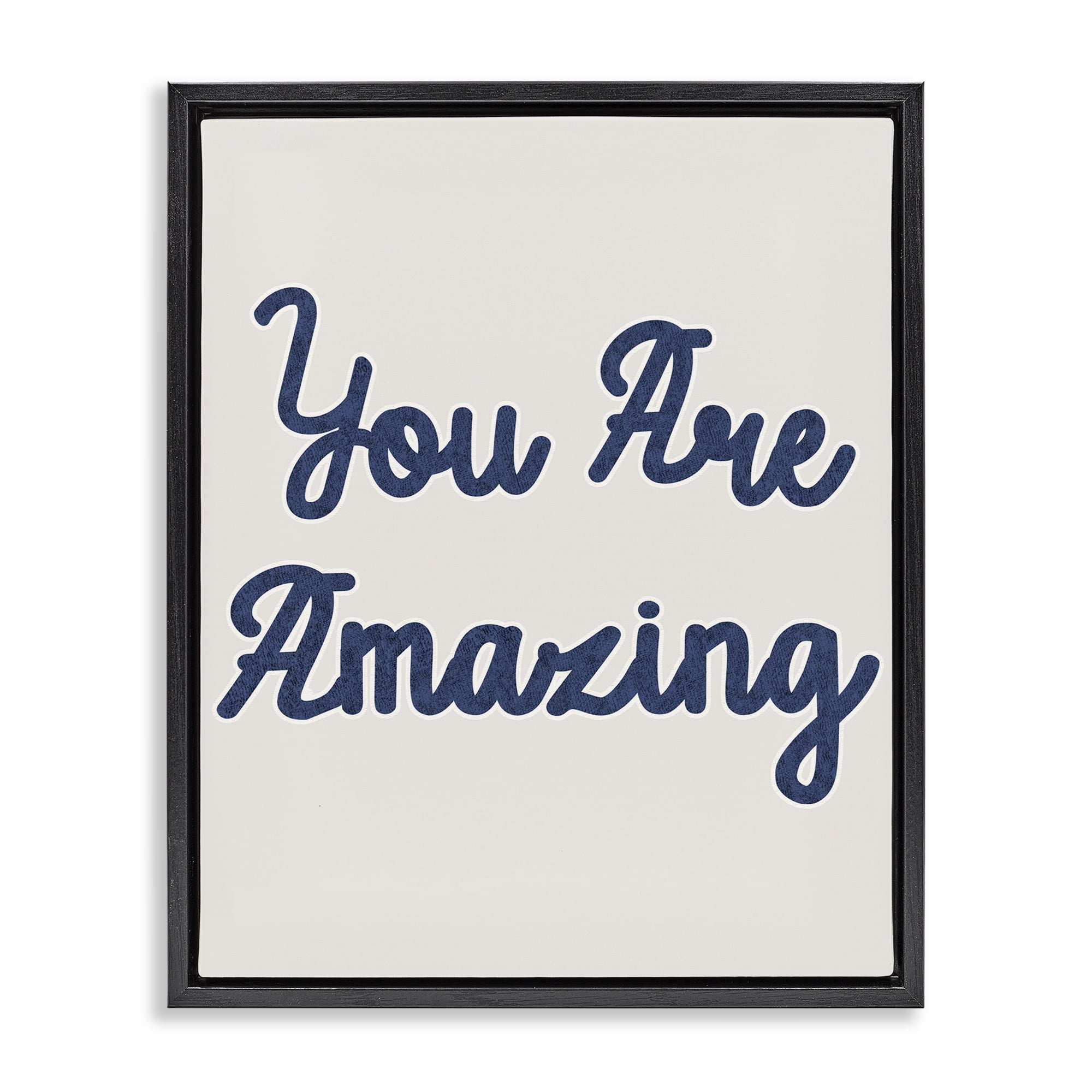 Stupell Industries You Are Amazing Phrase Typography Painting Black Floater Framed Art Print Wall Art, 17 x 21