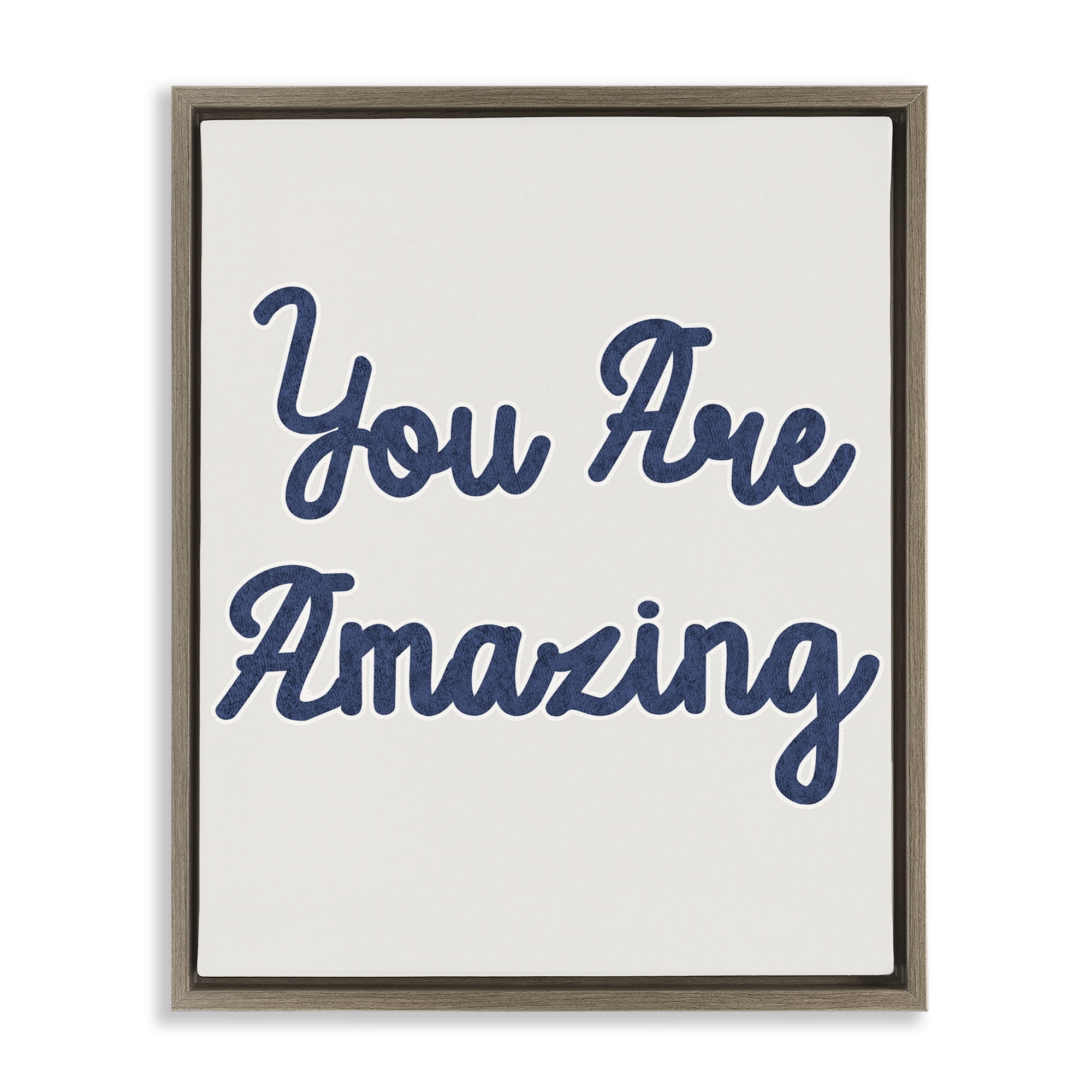 Stupell Industries You Are Amazing Phrase Typography Painting Brown Floater Framed Art Print Wall Art, 17 x 21