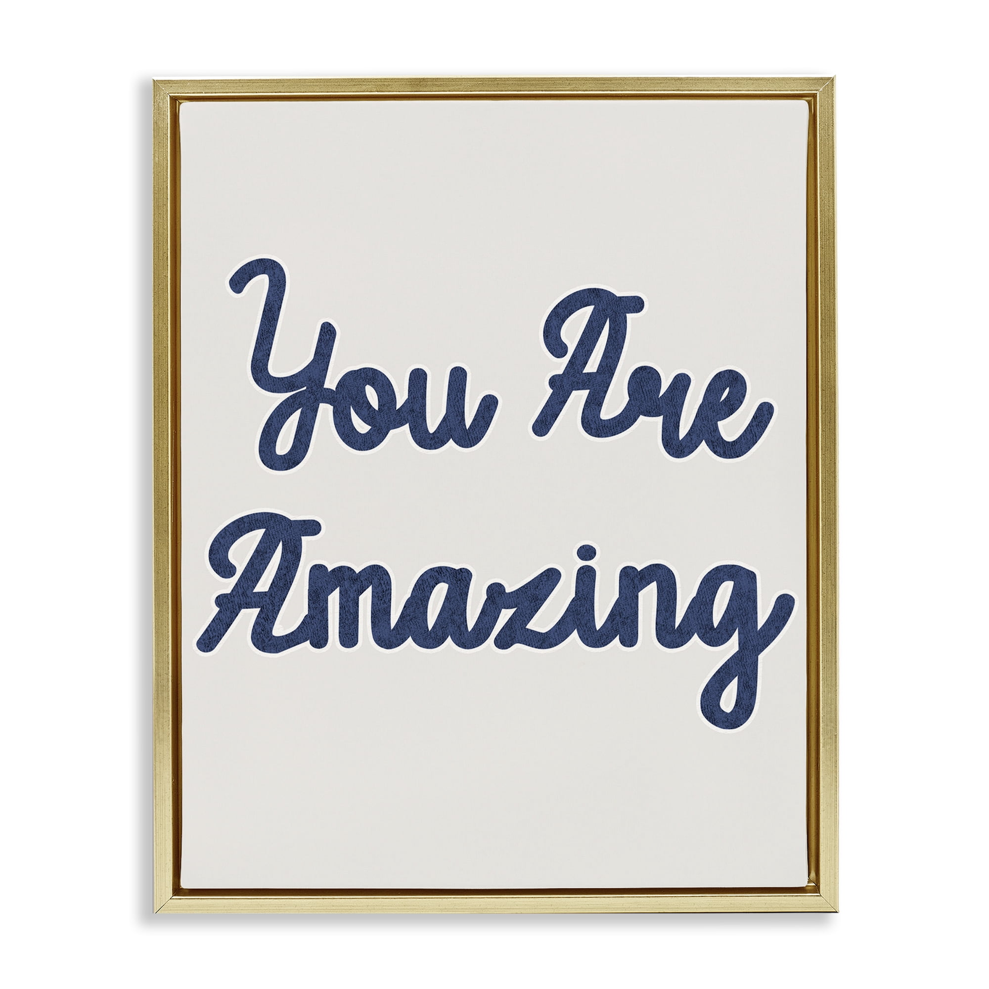 Stupell Industries You Are Amazing Phrase Typography Painting Gold Floater Framed Art Print Wall Art, 17 x 21
