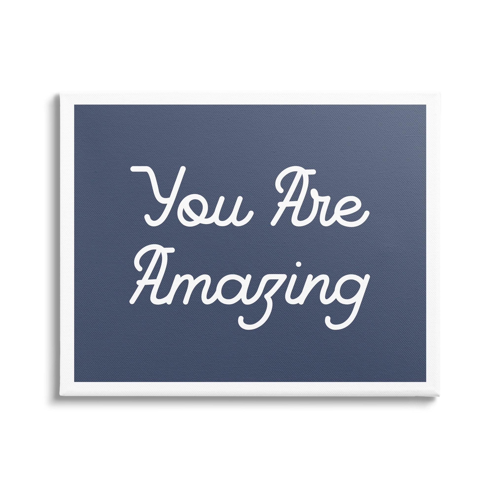 You Are Amazing Blue and White Motivational Canvas Art for Kids