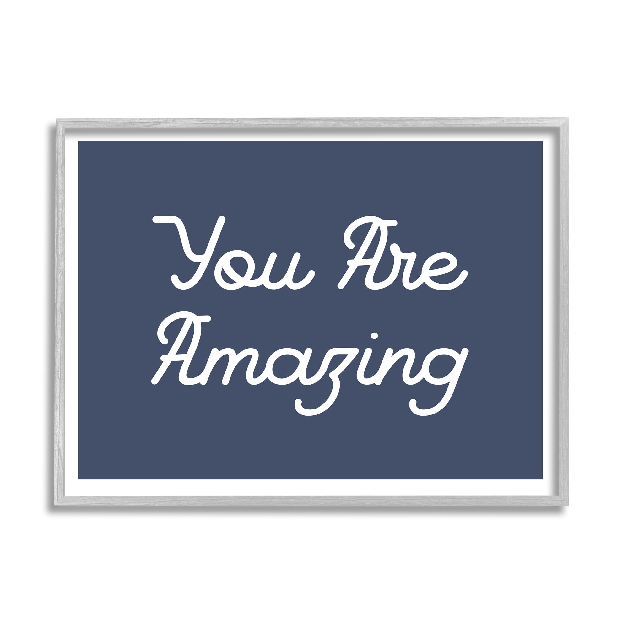 Stupell Industries You Are Amazing Self Confidence Inspirational Painting Gray Framed Art Print Wall Art
