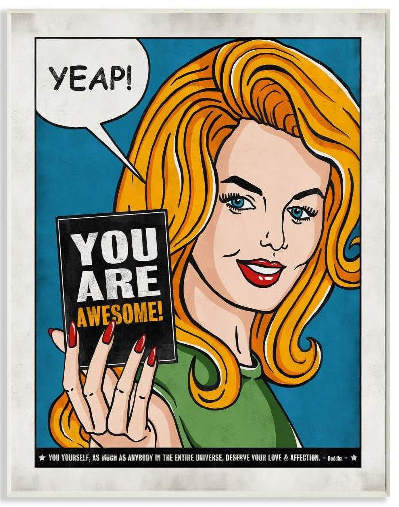 Stupell Industries You Are Awesome Vintage Comic Book Design Wall Plaque by Ester Kay