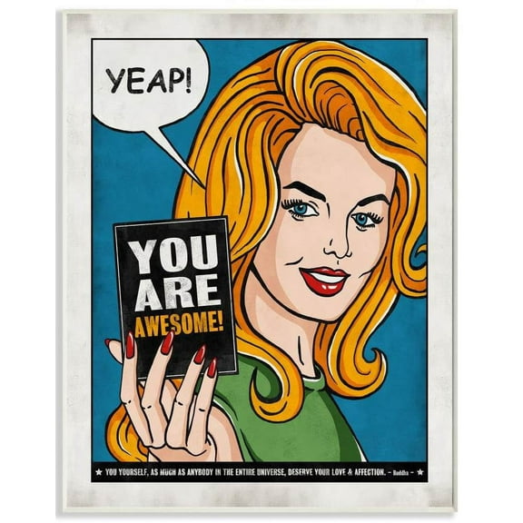 Stupell Industries You Are Awesome Vintage Comic Book Design Wall Plaque by Ester Kay