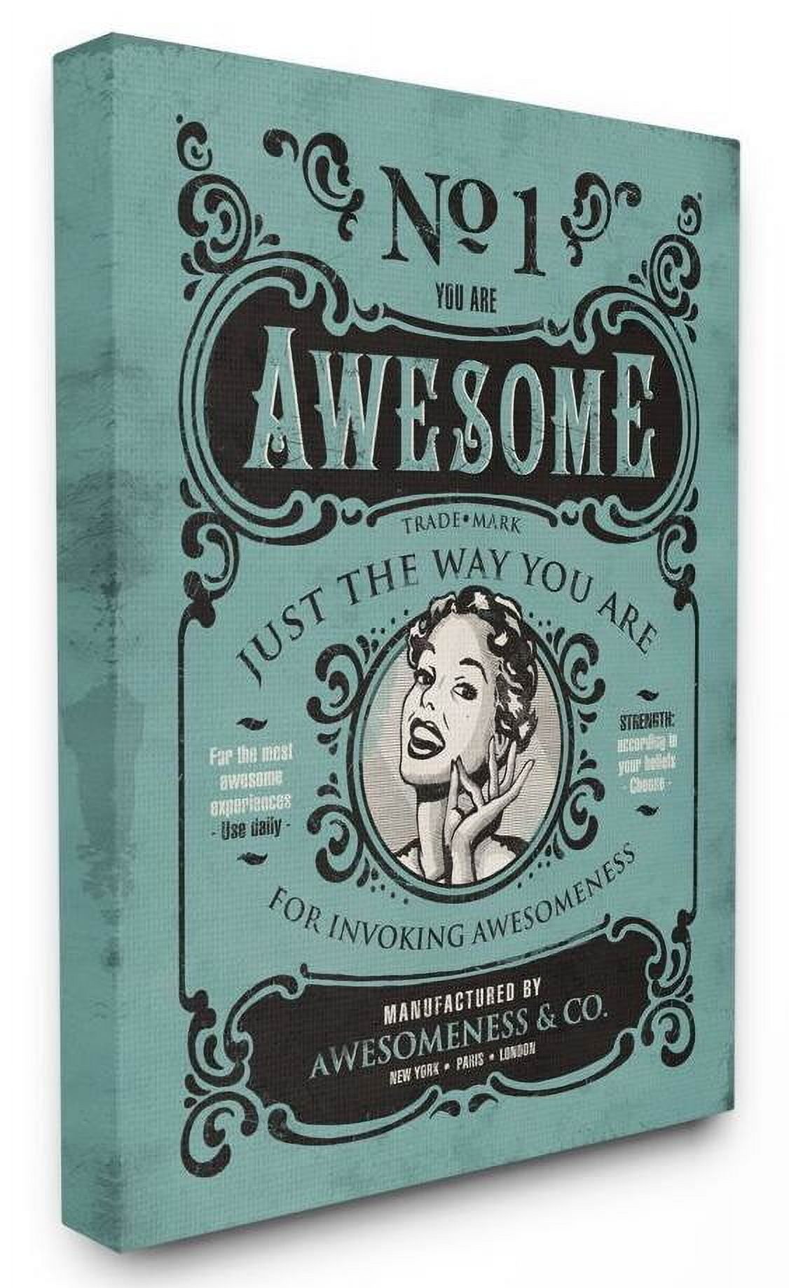 Stupell Industries You Are Awesome Vintage Comic Book Funny Blue Design Canvas Wall Art by Ester Kay