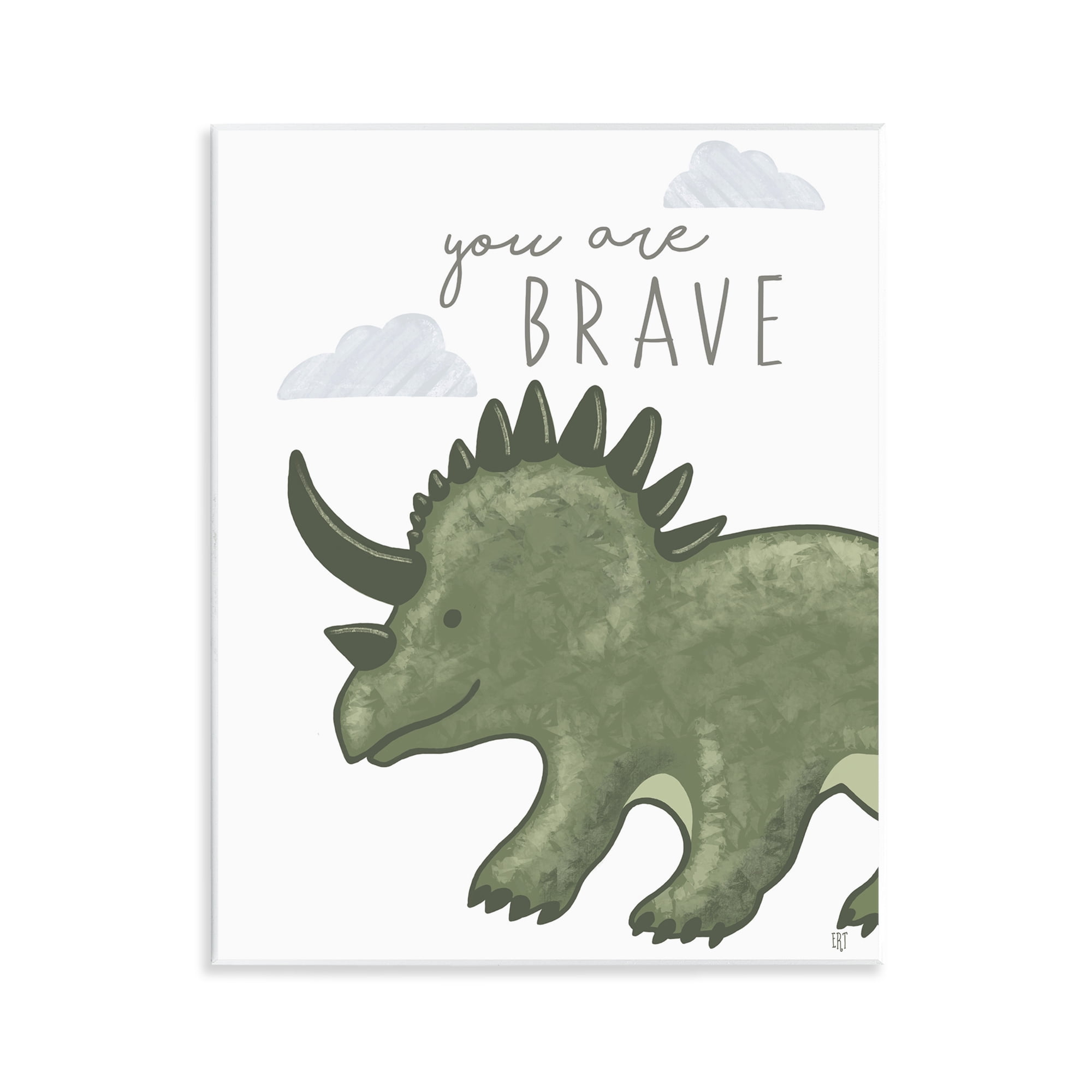 Stupell Industries You Are Brave Dinosaur Wall Plaque Art, design by Elizabeth Tyndall