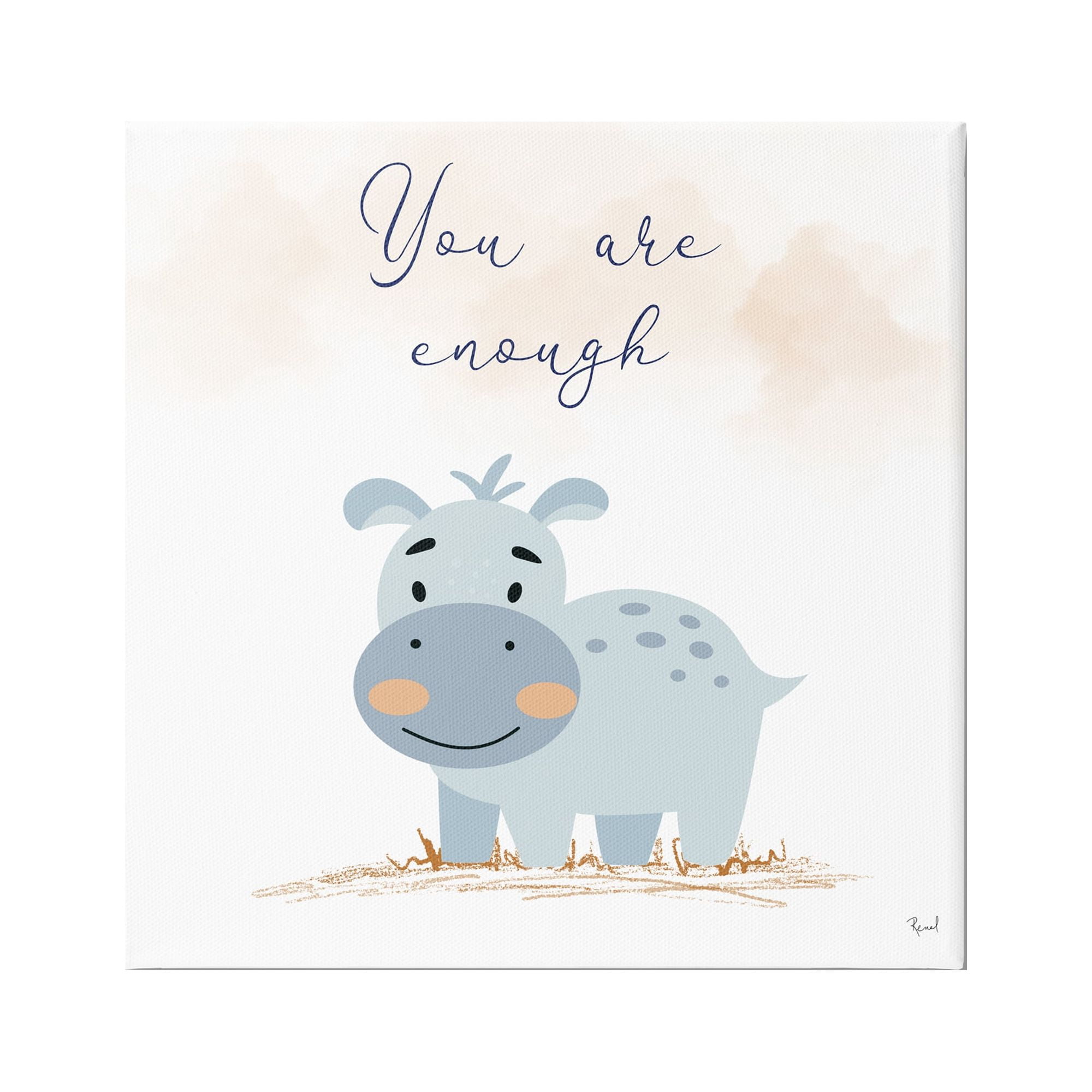 Stupell Industries You Are Enough Inspirational Animals & Insects Painting Gallery Wrapped Canvas Art Print Wall Art, 17 x 17