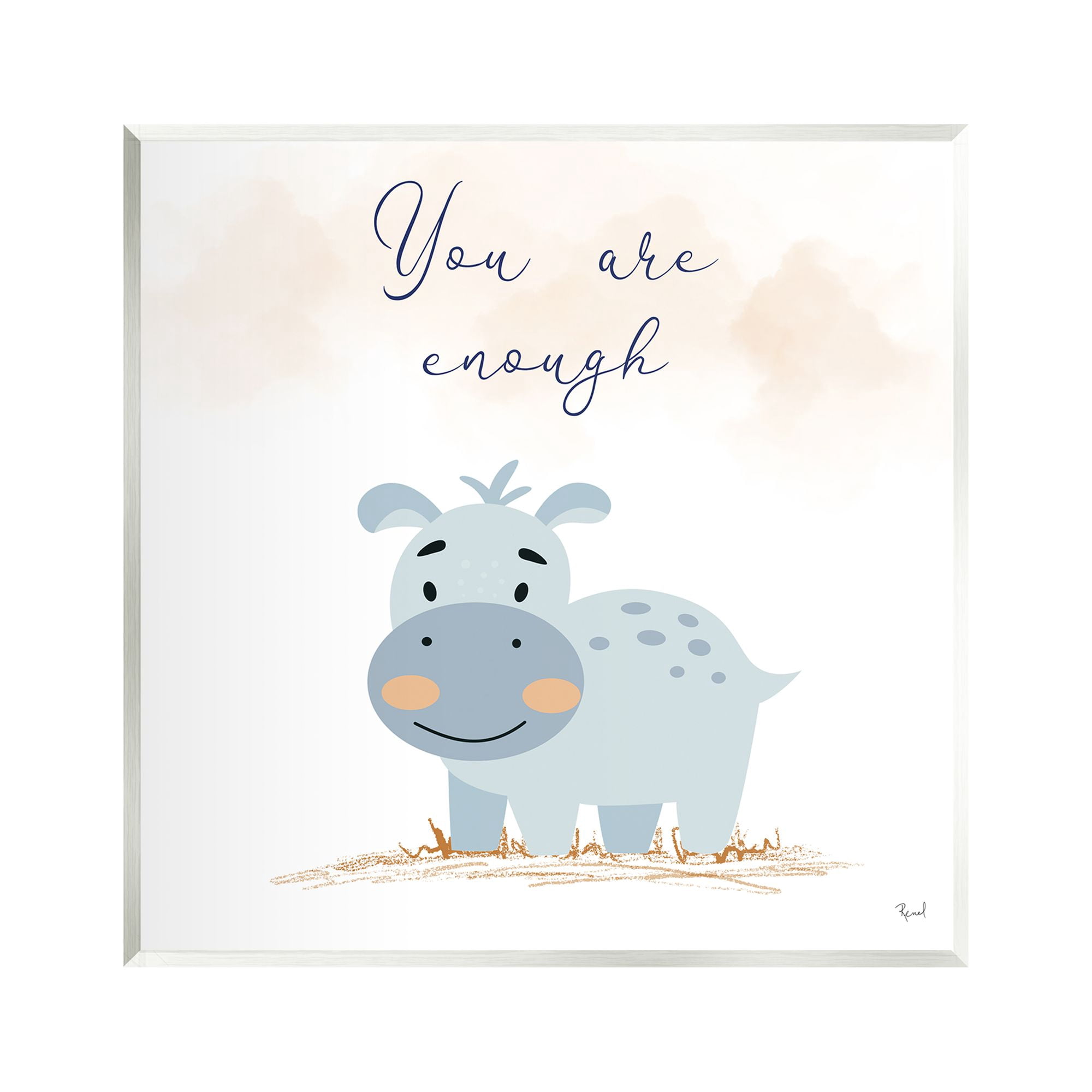 Stupell Industries You Are Enough Inspirational Animals & Insects Painting Unframed Art Print Wall Art, 12 x 12