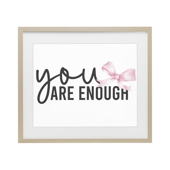 Stupell Industries Cottage You Are Enough with Ribbon Birch Framed Print Under Glass, 16 x 13, by Kim Allen