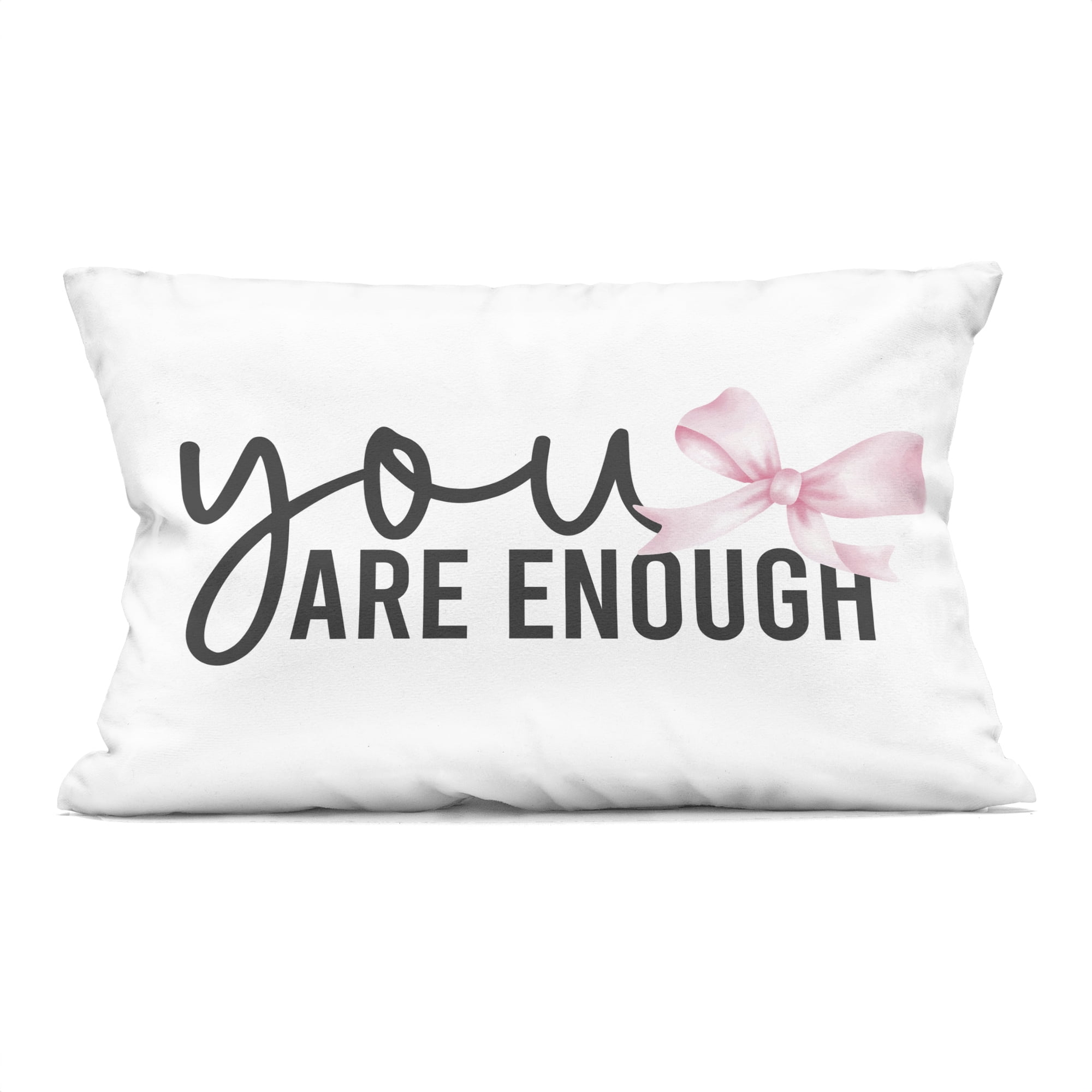 Stupell Industries You Are Enough with Ribbon Decorative Printed Throw Pillow, design by Kim Allen, 14 x 7 x 20