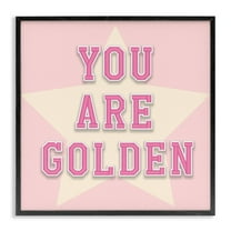 Stupell Industries You Are Golden Phrase Text & Numbers Painting Black Framed Art Print Wall Art, 12 x 12