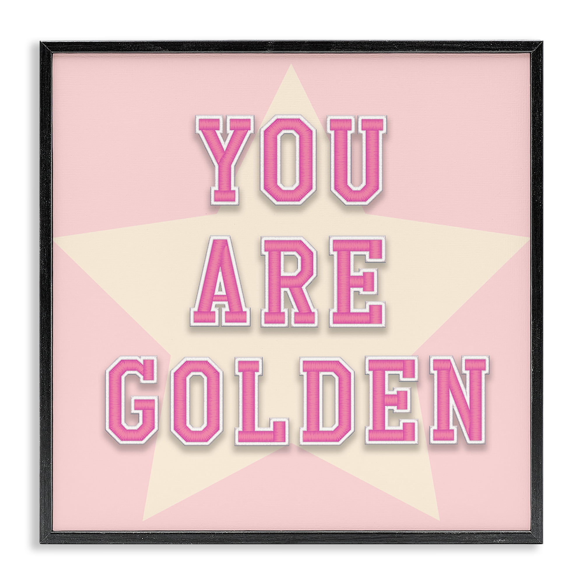 Stupell Industries You Are Golden Phrase Text & Numbers Painting Black Framed Art Print Wall Art, 24 x 24